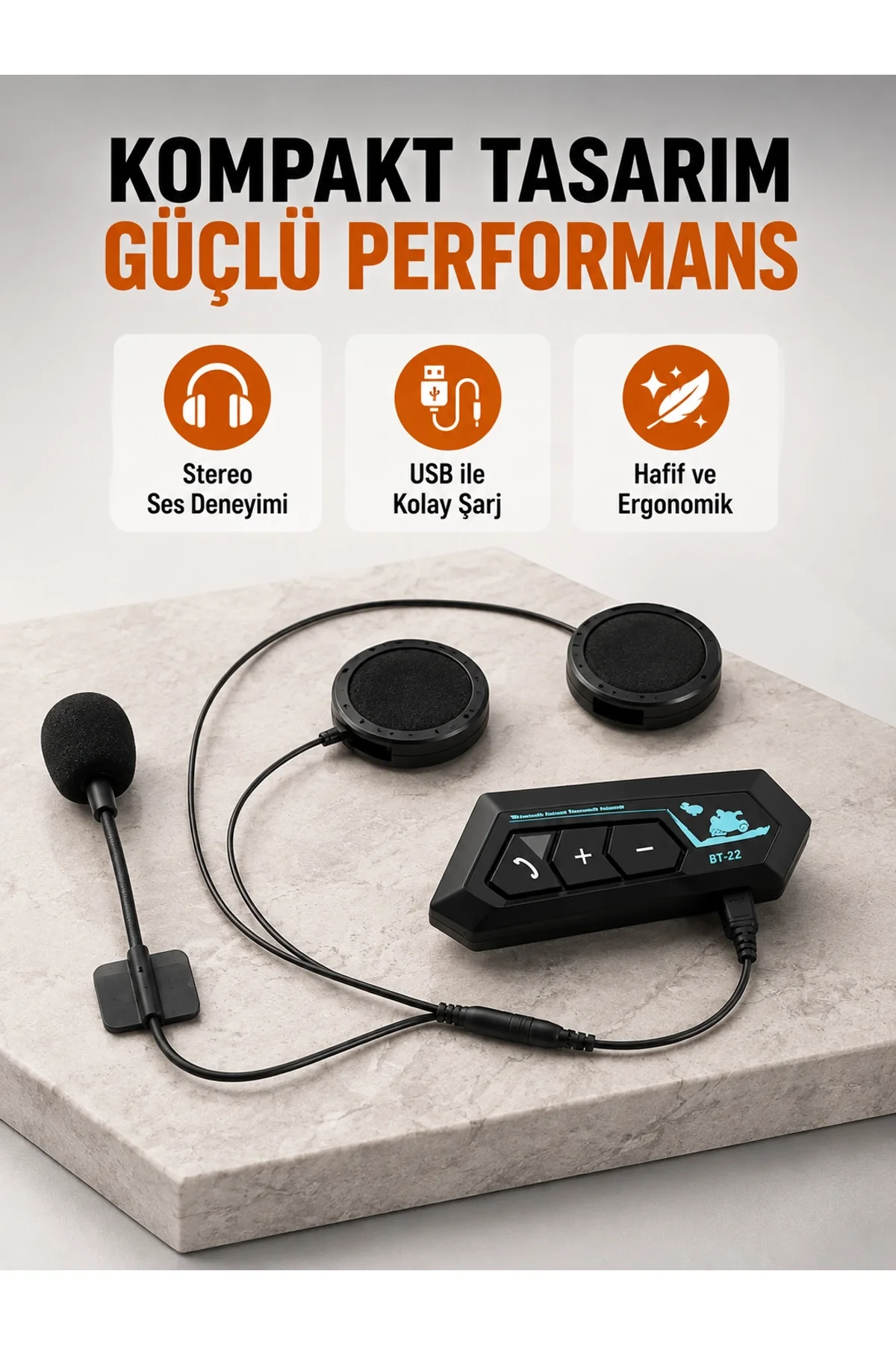 Bt22 Kablosuz Kask Kulaklığı – Bluetooth 5.0, Intercom, Su Geçirmez Ve Uzun Ömürlü Batarya Yeni Nesi