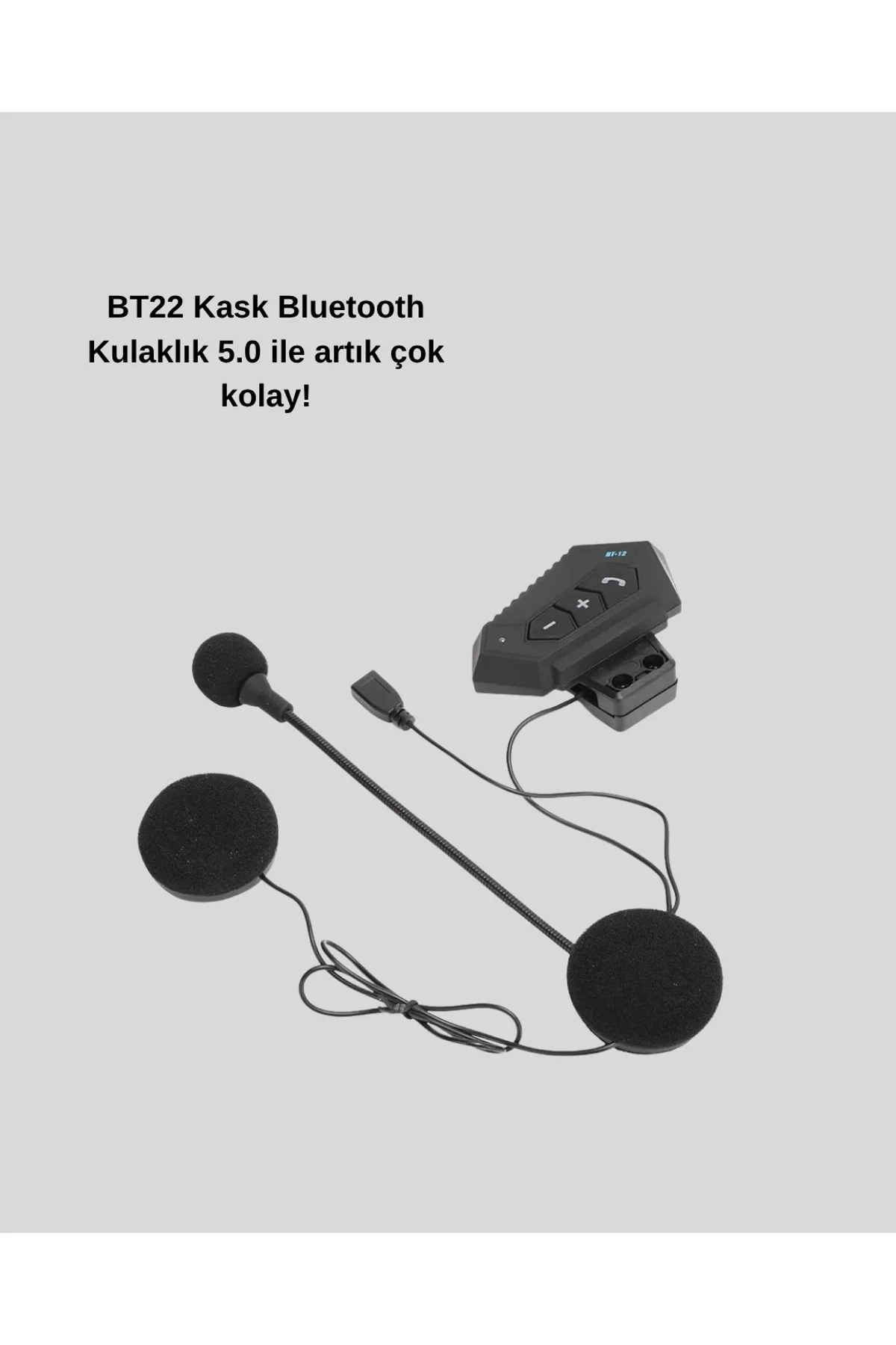 Bt22 Kask Bluetooth Kulaklık 5.0 – Suya Dayanıklı, Gürültü Önleyici, Uzun Pil Ömürlü Yeni Nesil - Just Cheap Store Görsel 5