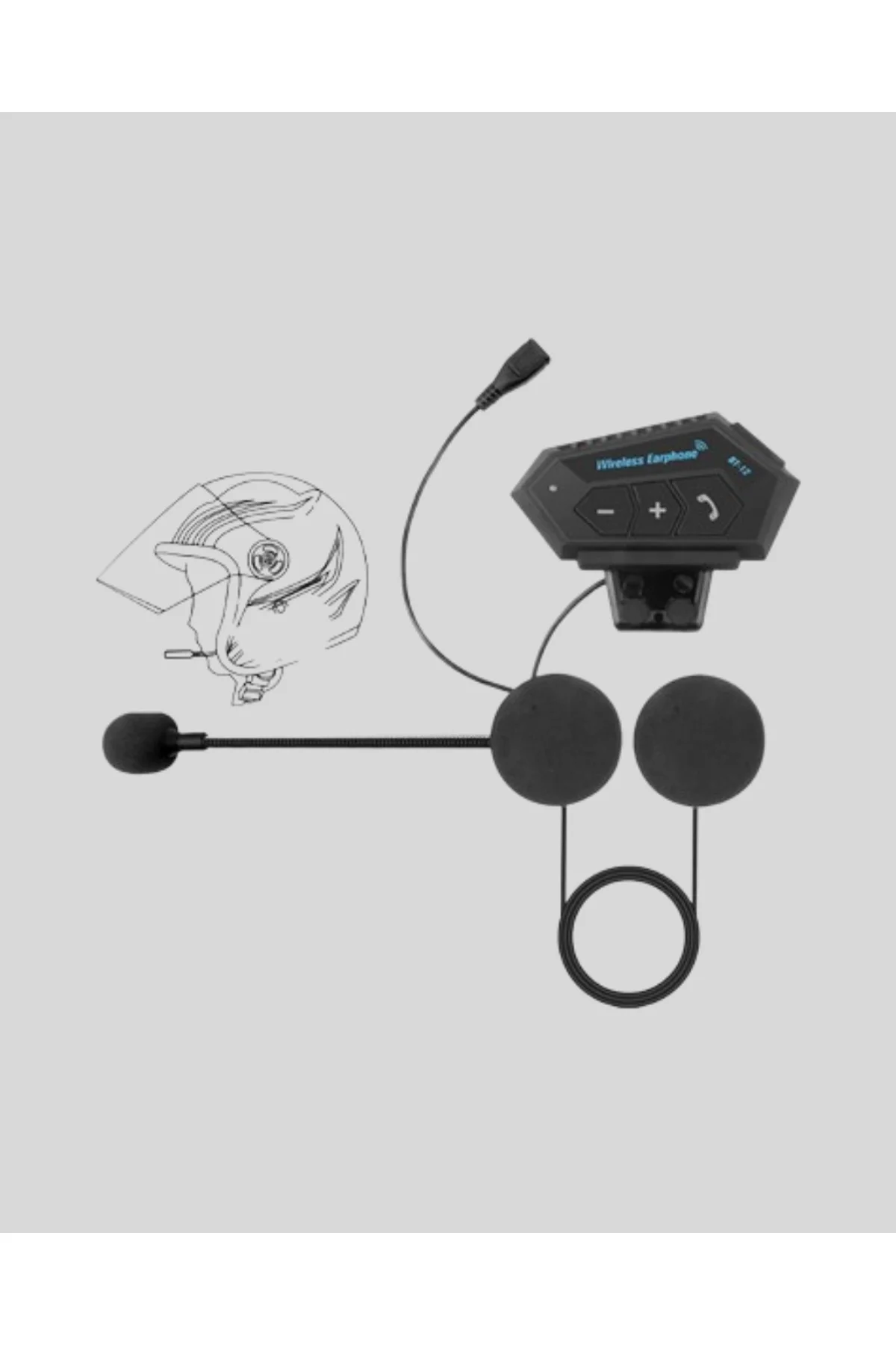Bt22 Kask Bluetooth Kulaklık 5.0 – Suya Dayanıklı, Gürültü Önleyici, Uzun Pil Ömürlü Yeni Nesil - Just Cheap Store Görsel 3