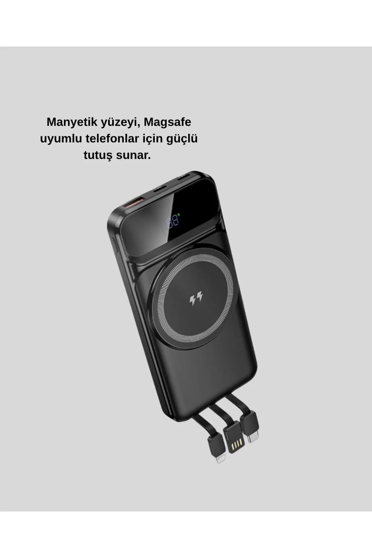 15w Kablosuz Hızlı Şarjlı 10000 Mah Powerbank – Taşınabilir, Led Göstergeli - Just Cheap Store Görsel 3