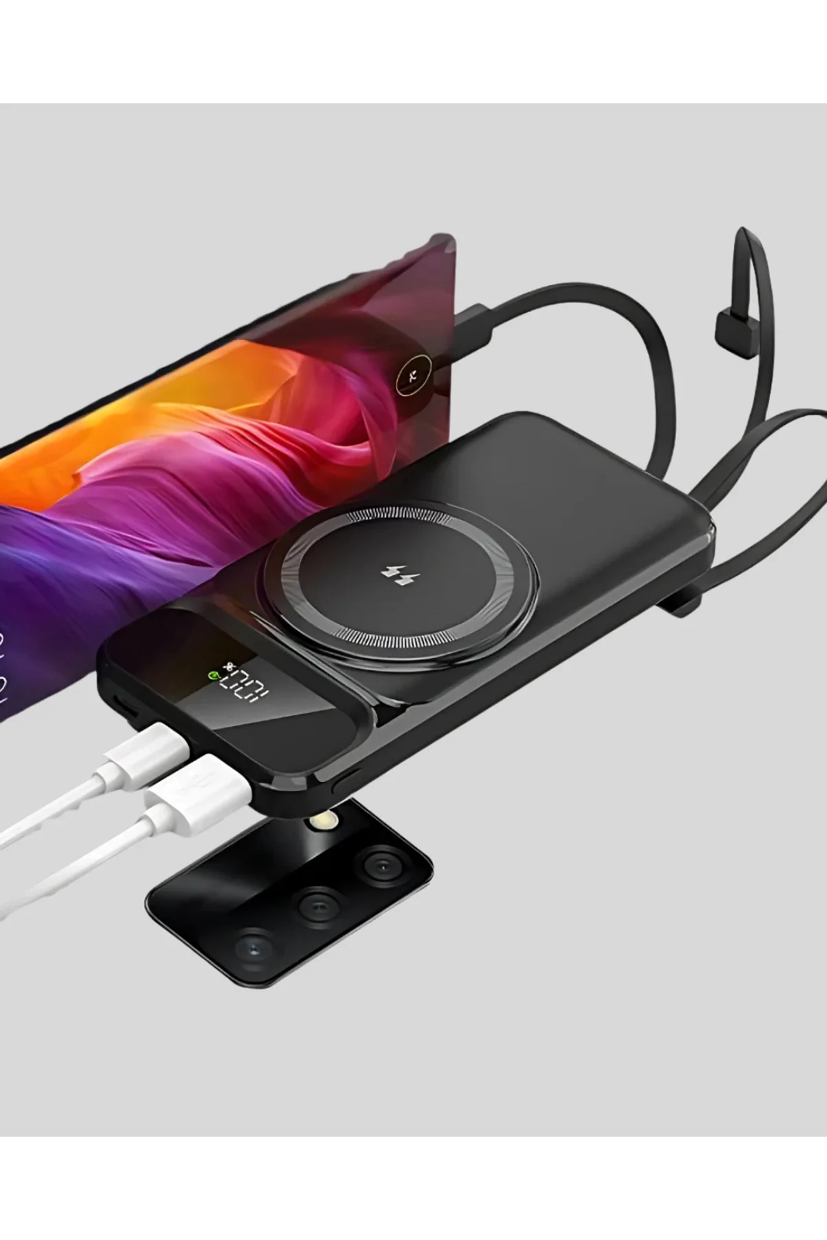 15w Kablosuz Hızlı Şarjlı 10000 Mah Powerbank – Taşınabilir, Led Göstergeli - Just Cheap Store Görsel 5