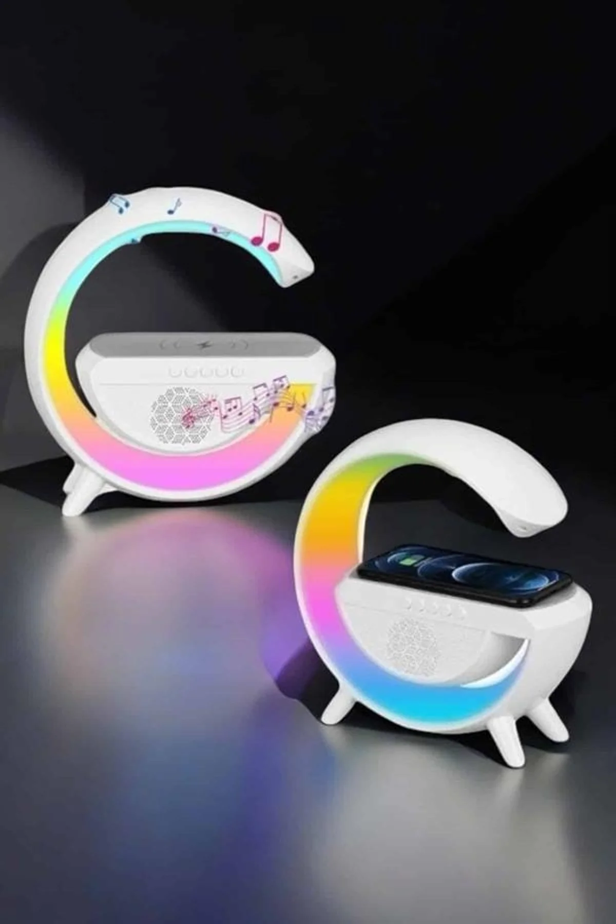 Android Uyumlu Akıllı Bluetooth Hoparlör Kablosuz Şarj Cihazı Standı - Just Cheap Store Görsel 5