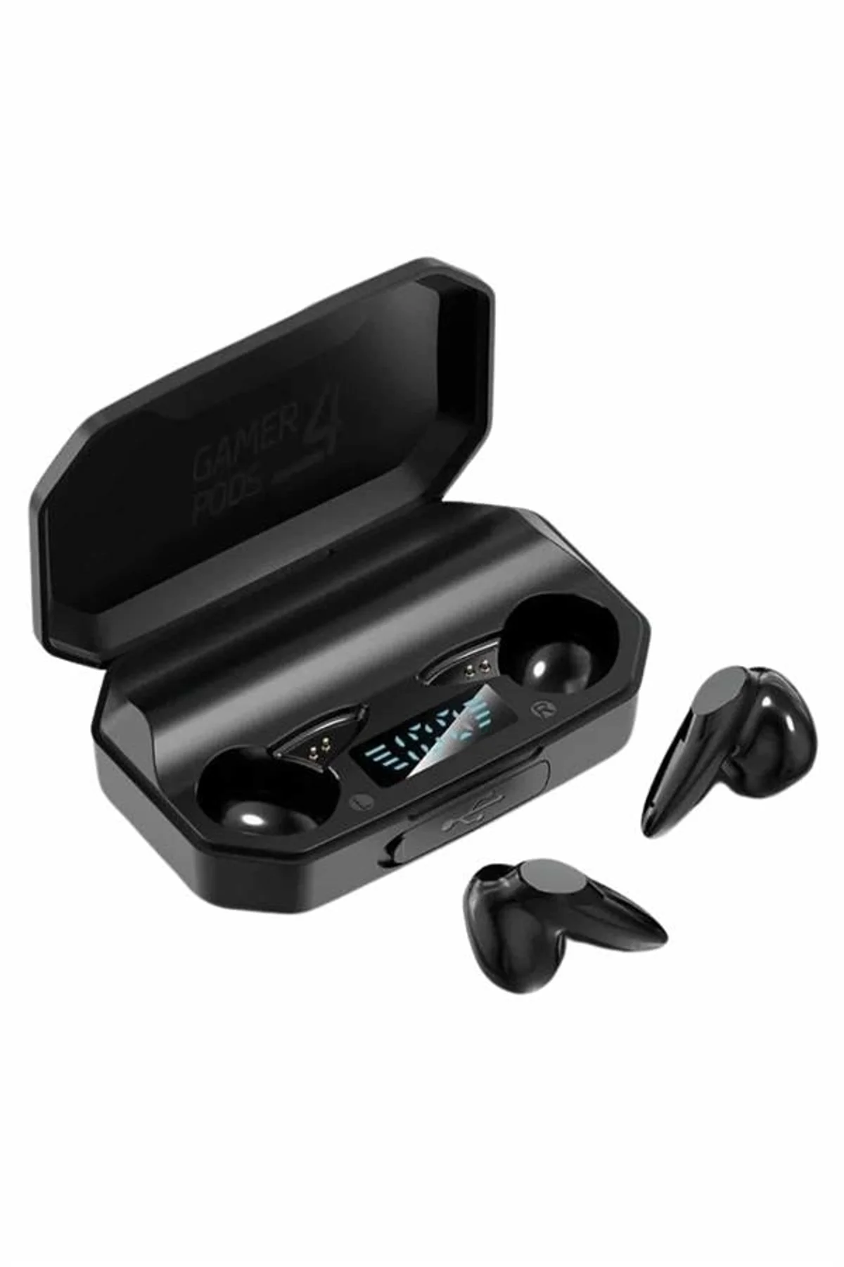Rgb Işıklı Çift Mikrofonlu Siyah Profesyonel Kulaklığı Kablosuz Kulakiçi - Just Cheap Store Görsel 4