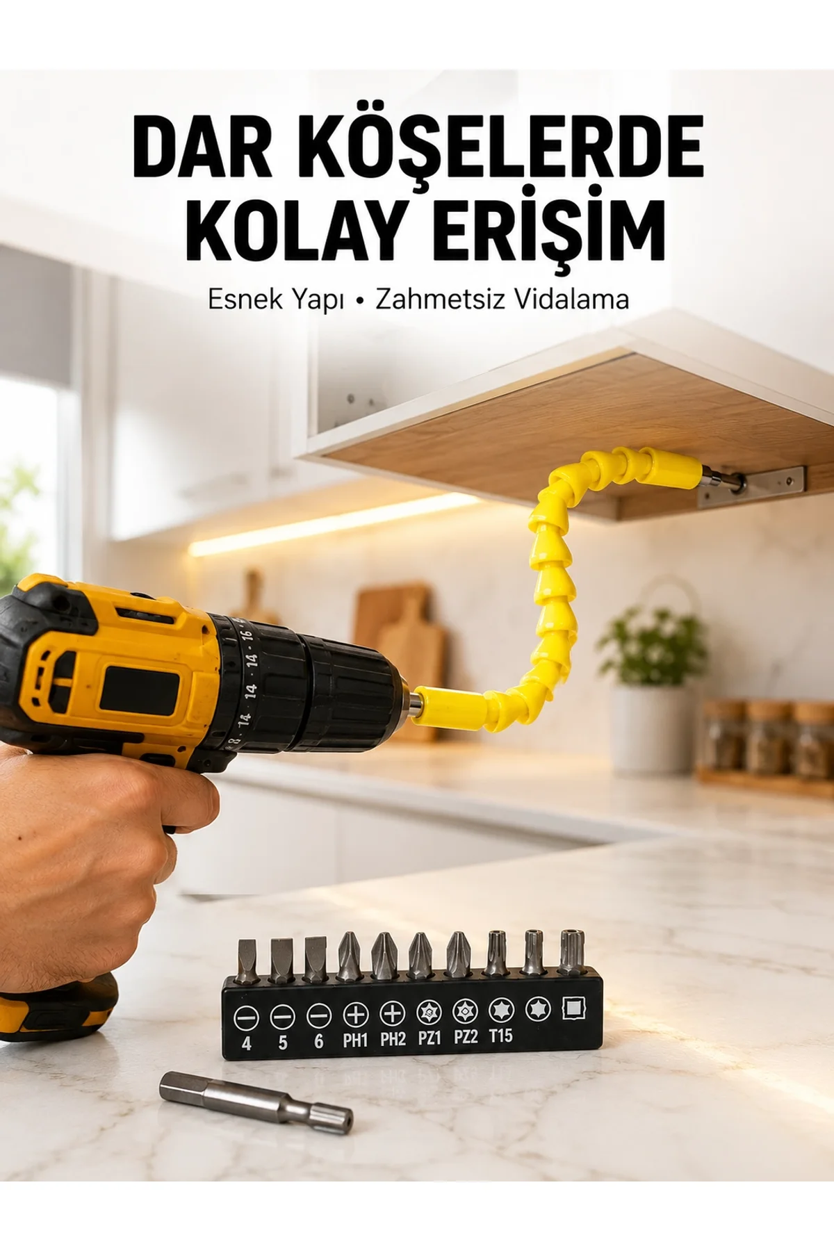 12’li Akrobat Bits Vidalama Seti Esnek Uç Çok Yönlü Kullanım Yeni Nesil