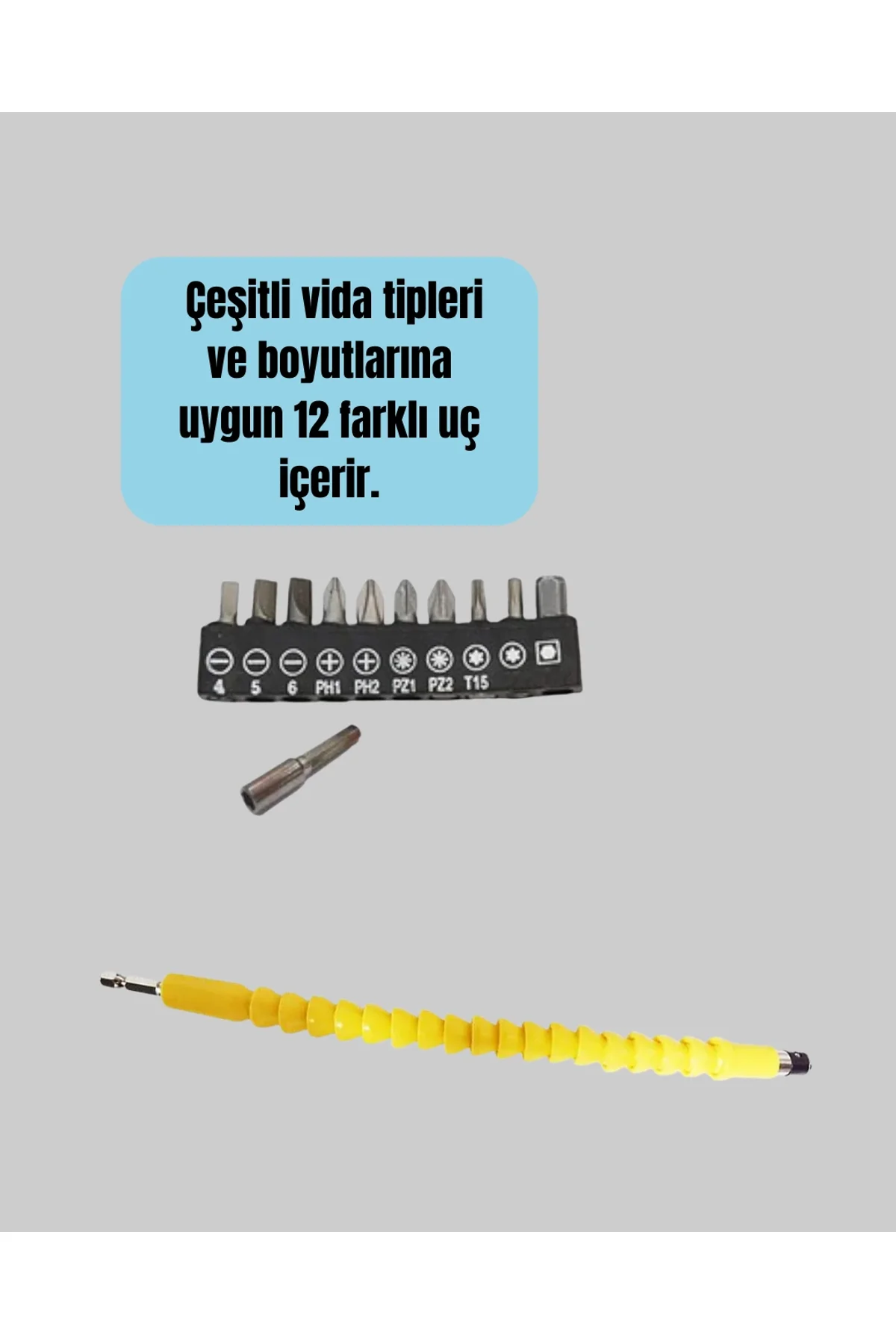 12 Parça Akrobat Bits Seti Çok Amaçlı Vidalama Dayanıklı Çelik Yeni Nesil - Just Cheap Store Görsel 2