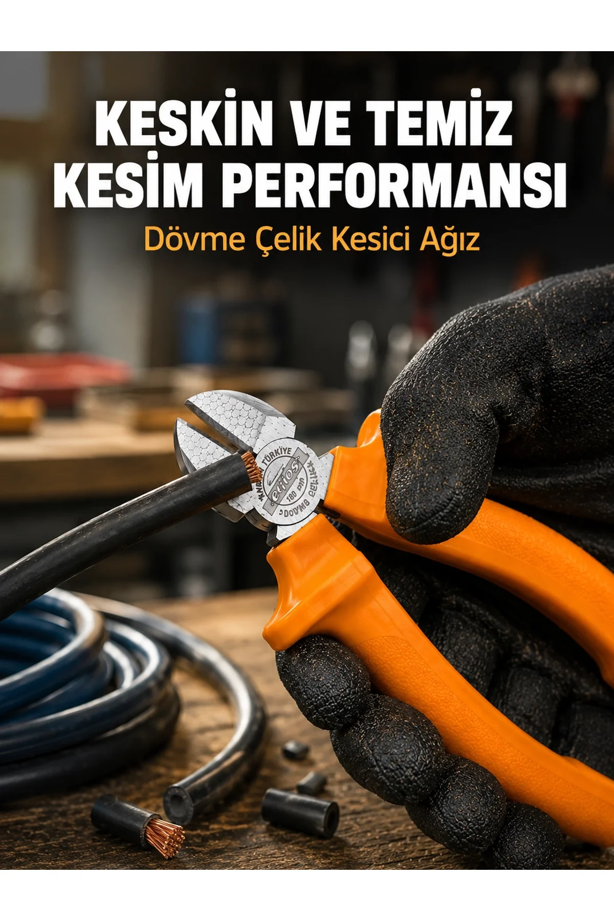 Profesyonel Kullanıma Uygun Dövme Çelik Yan Keski