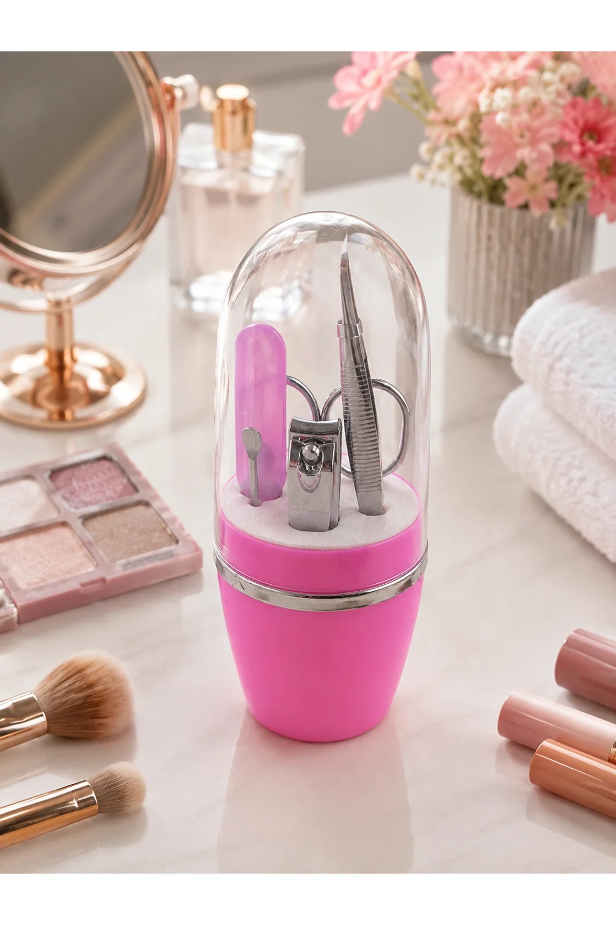 Pembe Tırnak Bakım Seti Cımbız Makas Tırnak Makası Ve Törpü İçeren Kit - Just Cheap Store Görsel 2