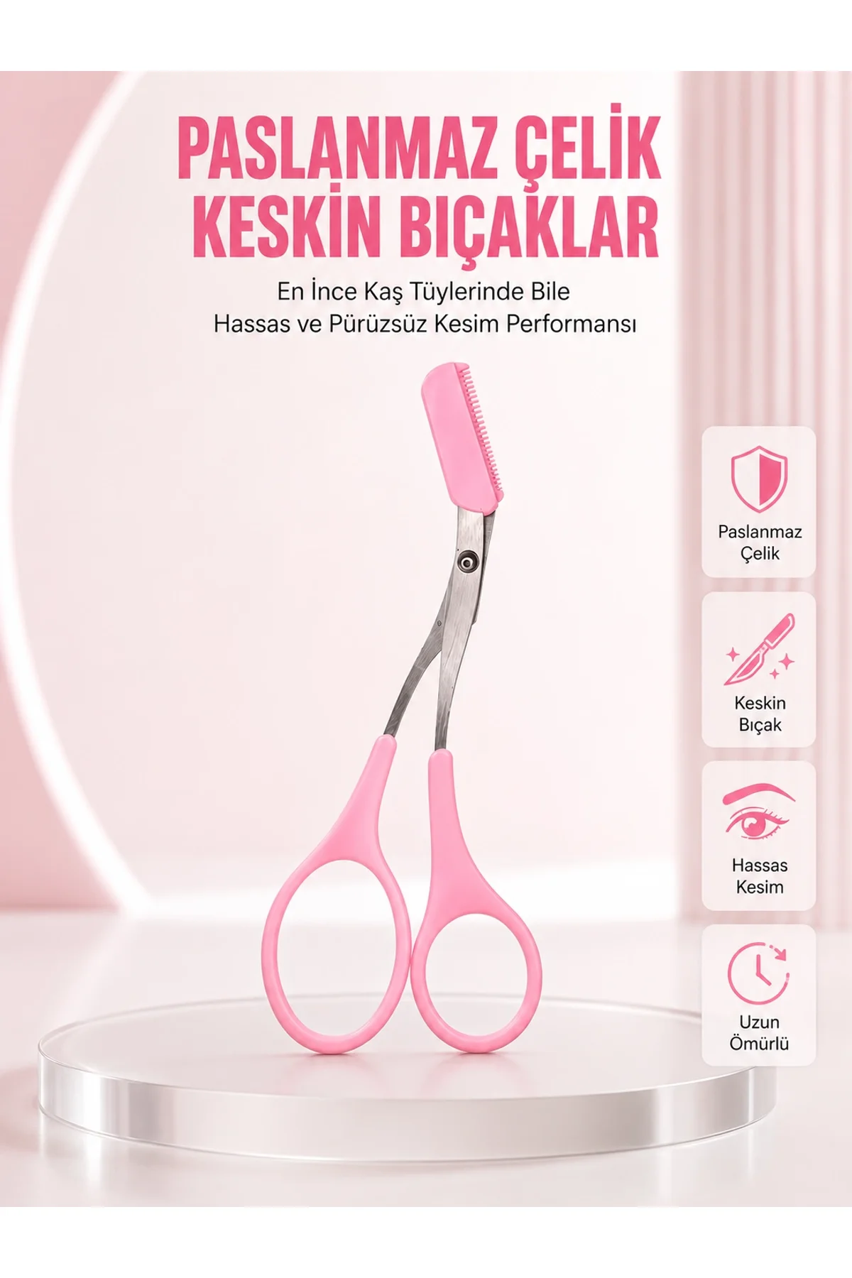 Taraklı Kaş Düzeltme Makası – Hassas Şekillendirme Ve Kolay Kullanım