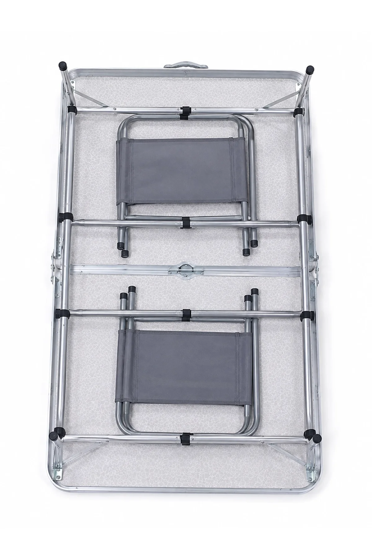 4 Kişilik Katlanabilir Kamp Masası Seti 4 Tabureli 50-65 Cm Ayarlanabilir Yükseklik - Just Cheap Store Görsel 2