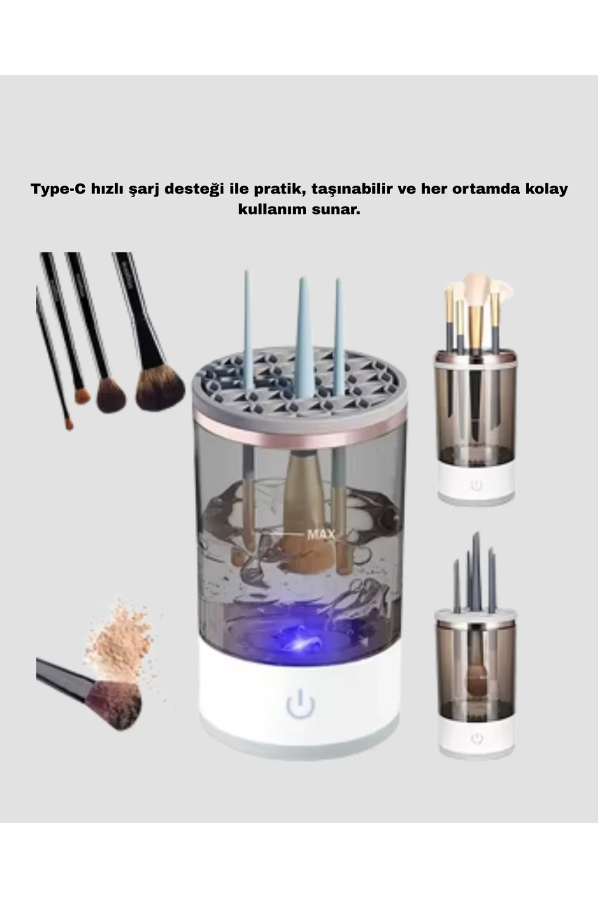 Hijyenik Ve Hızlı Makyaj Fırçası Yıkama Ve Kurutma Cihazı - Just Cheap Store Görsel 3
