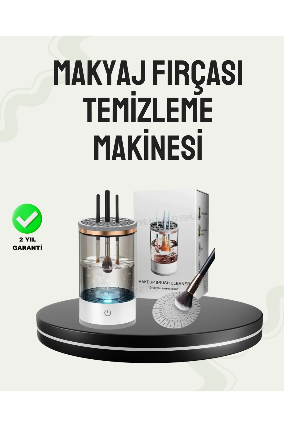 Usb Şarjlı Kompakt Makyaj Fırçası Temizleme Makinesi