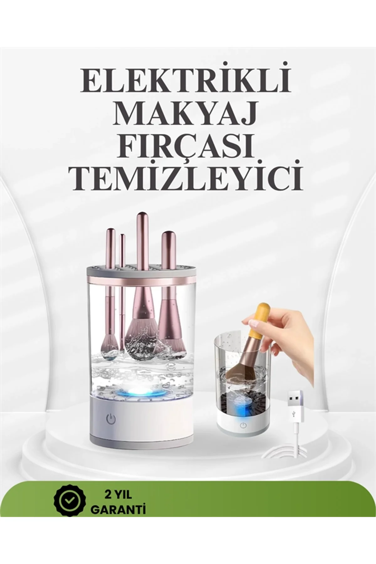 Taşınabilir, Sessiz Ve Güçlü Makyaj Fırçası Temizleme Makinesi