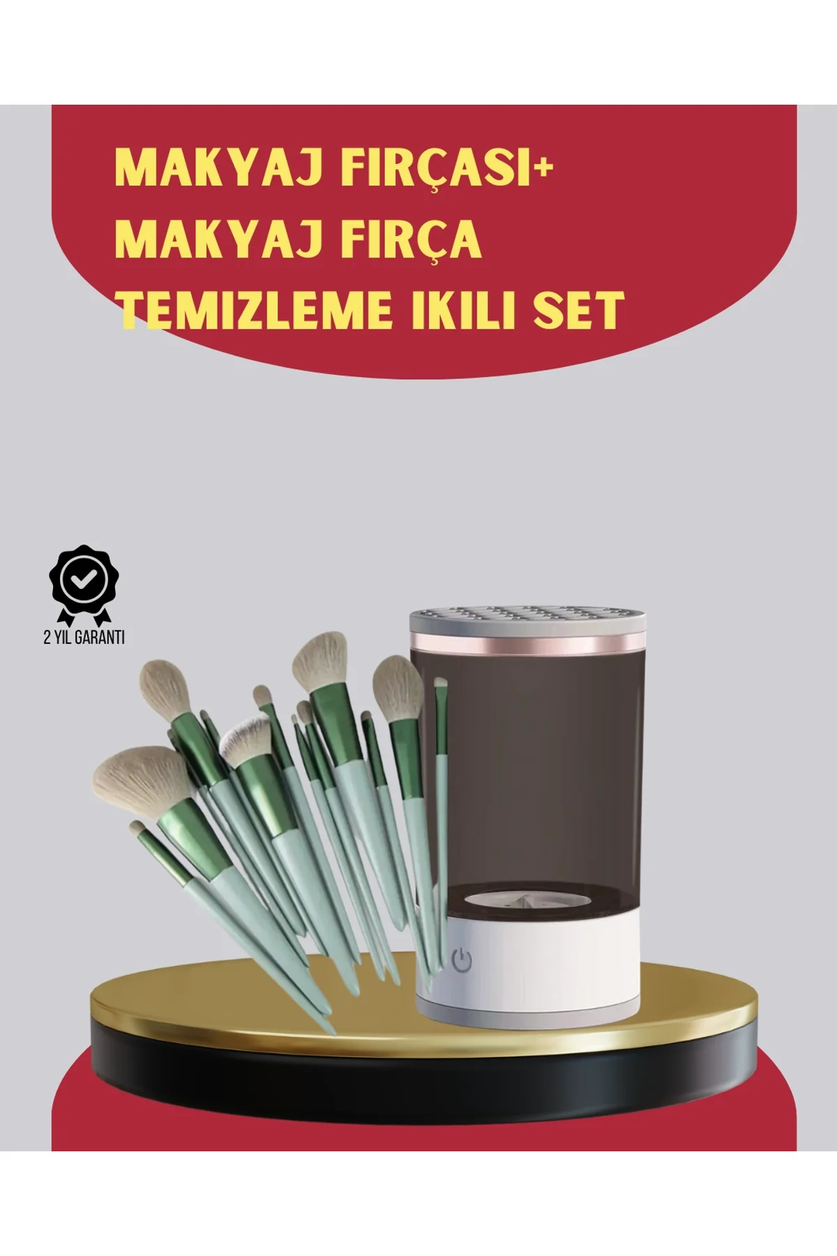 Profesyonel 13’lü Makyaj Fırçası + Usb Fırça Temizleyici İkili Set