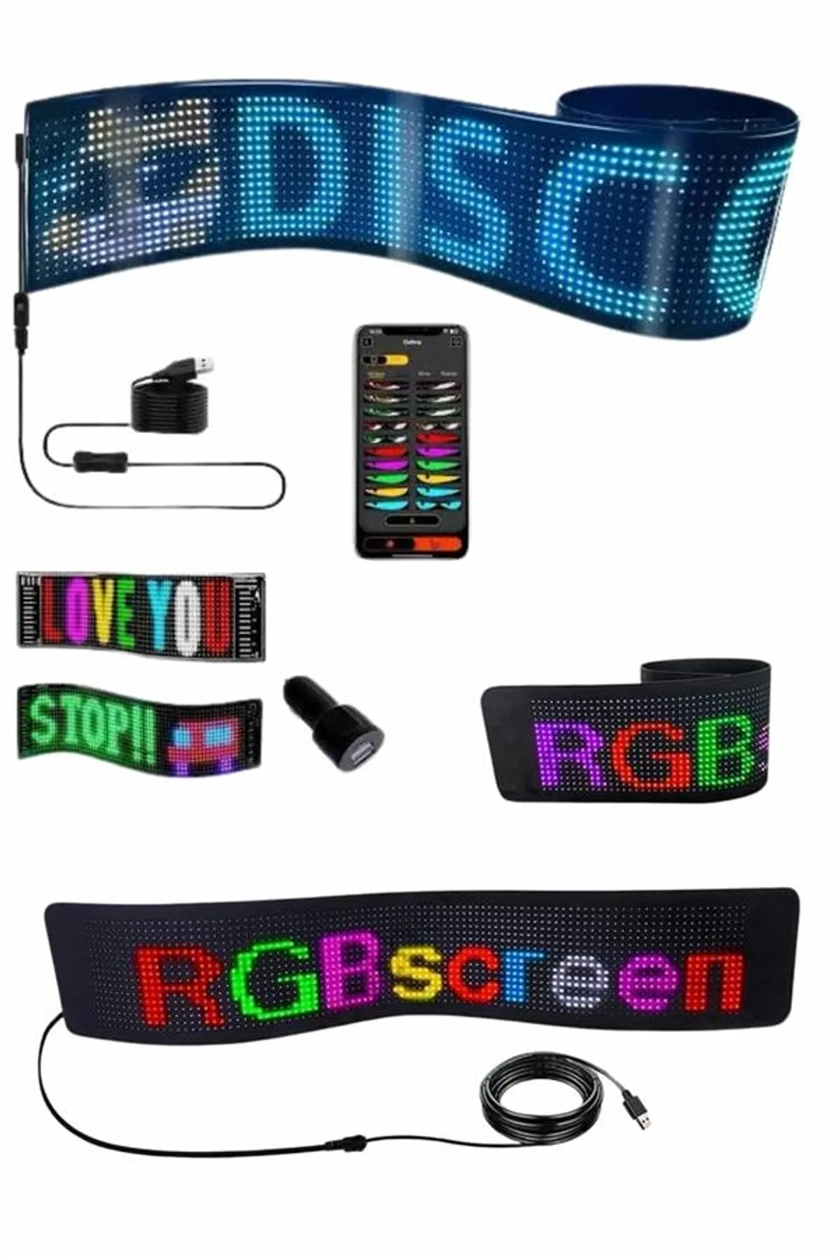 Matrix Led Cama Yapışan Telefon Kontrollü Panel Dijital Ekran Kumandalı - Just Cheap Store Görsel 5