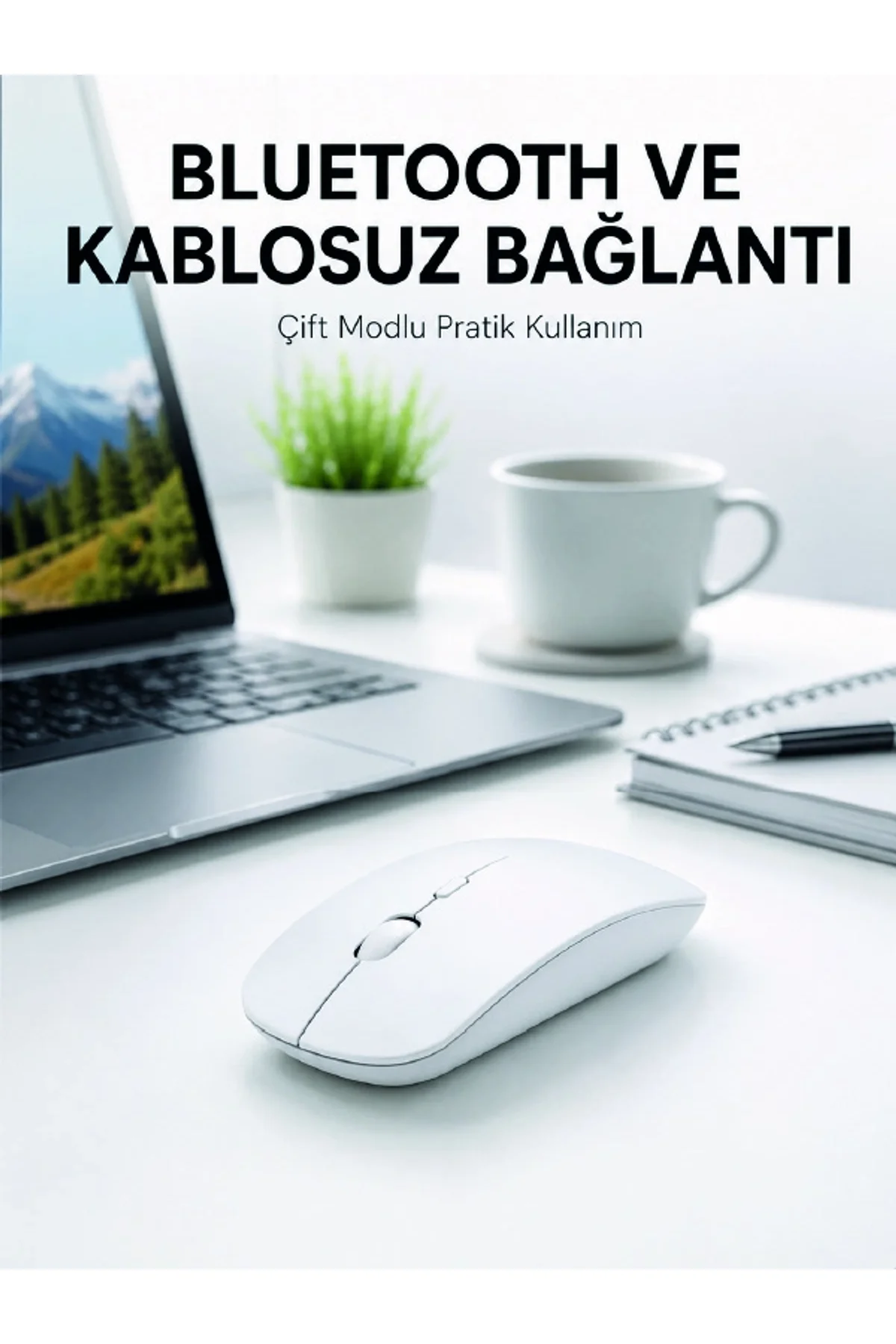 Bluetooth Kablosuz Wireless Mouse Şarjlı Sessiz Ergonomik 5000 Dpı Fare