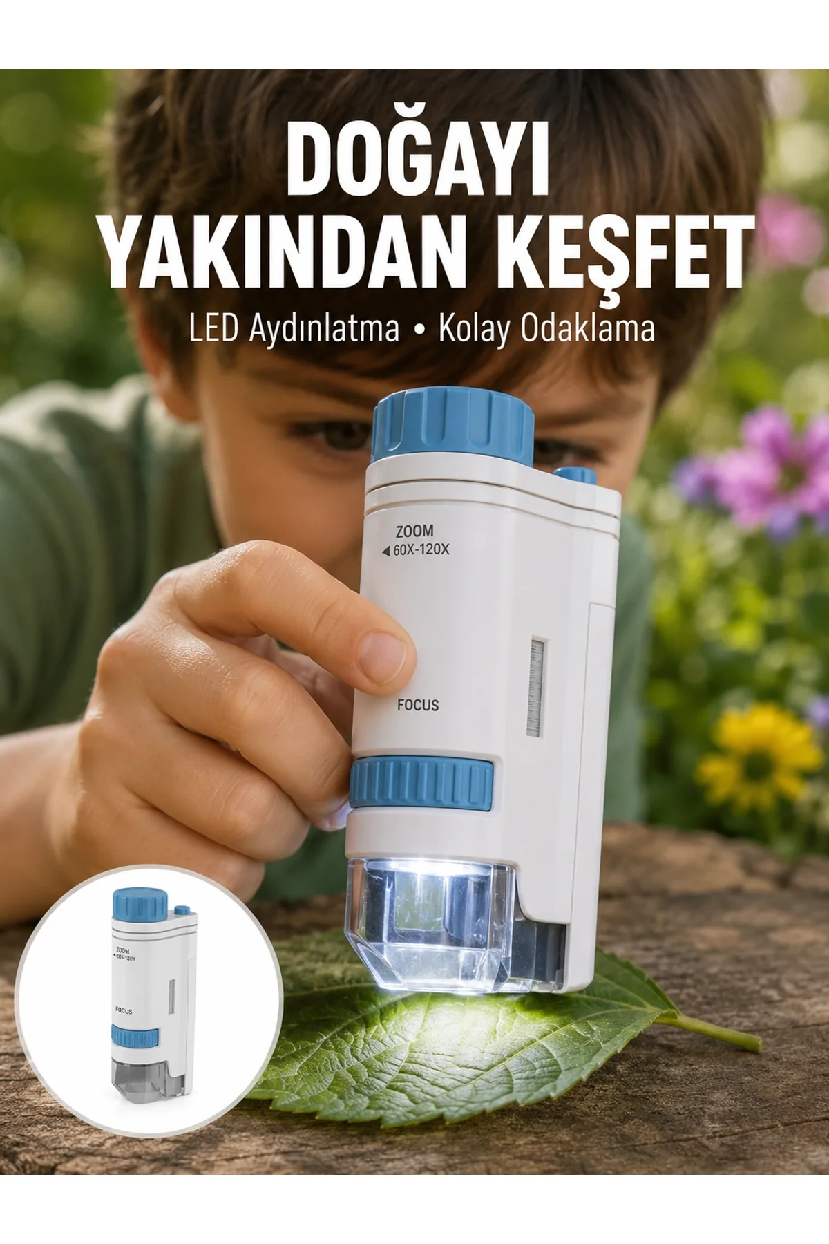 Abs Gövdeli Öğrenci Ve Hobi Mikroskobu – Mavi Renk Yeni Nesil