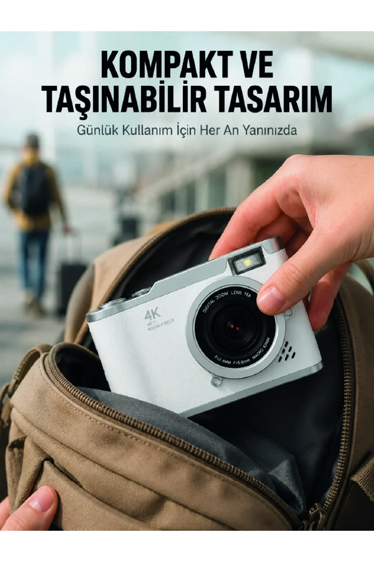 Taşınabilir Dijital Kamera Otomatik Odaklama Ve Beauty Modu