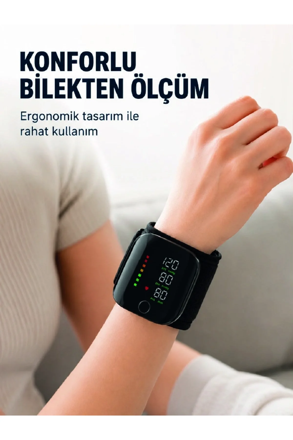 Şarj Edilebilir Bilekten Tansiyon Aleti Tek Tuşla Ölçüm