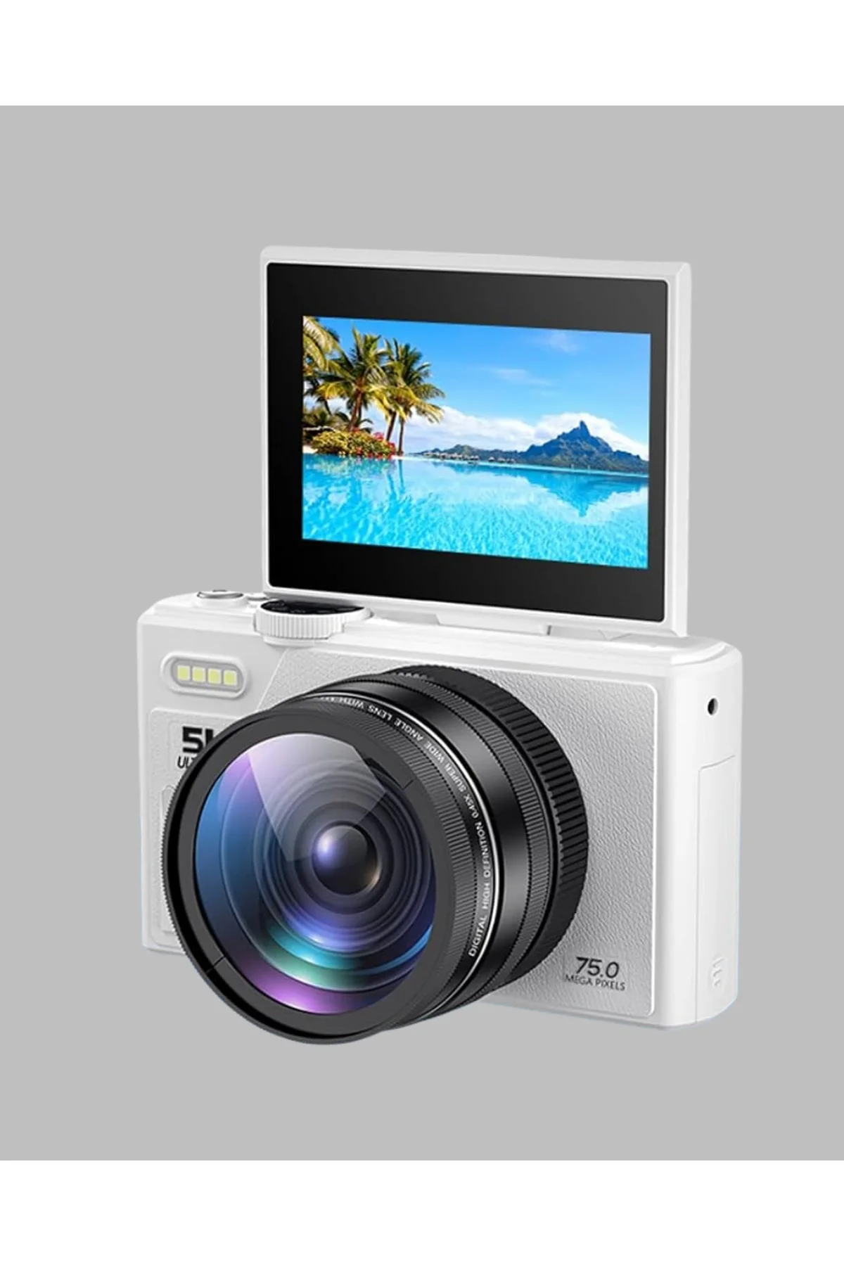 Kompakt Dijital Fotoğraf Makinesi Beyaz 18x Dijital Zoom Destekli - Just Cheap Store Görsel 5