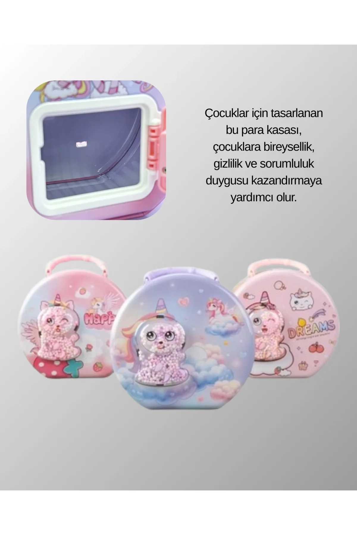 Mini Çocuk Para Kasası Güvenli Kilitli Birikim Kutusu - Just Cheap Store Görsel 5