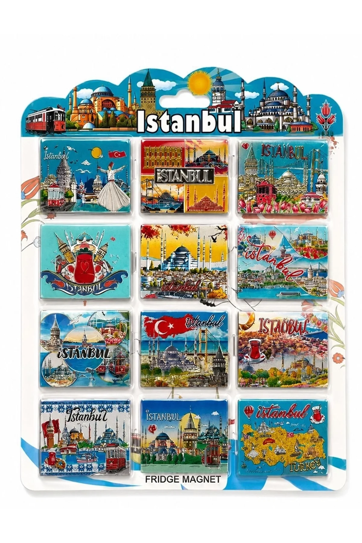 İstanbul Temalı Silikon Buzdolapı Süsü Magnet 12'li Set Alk5806