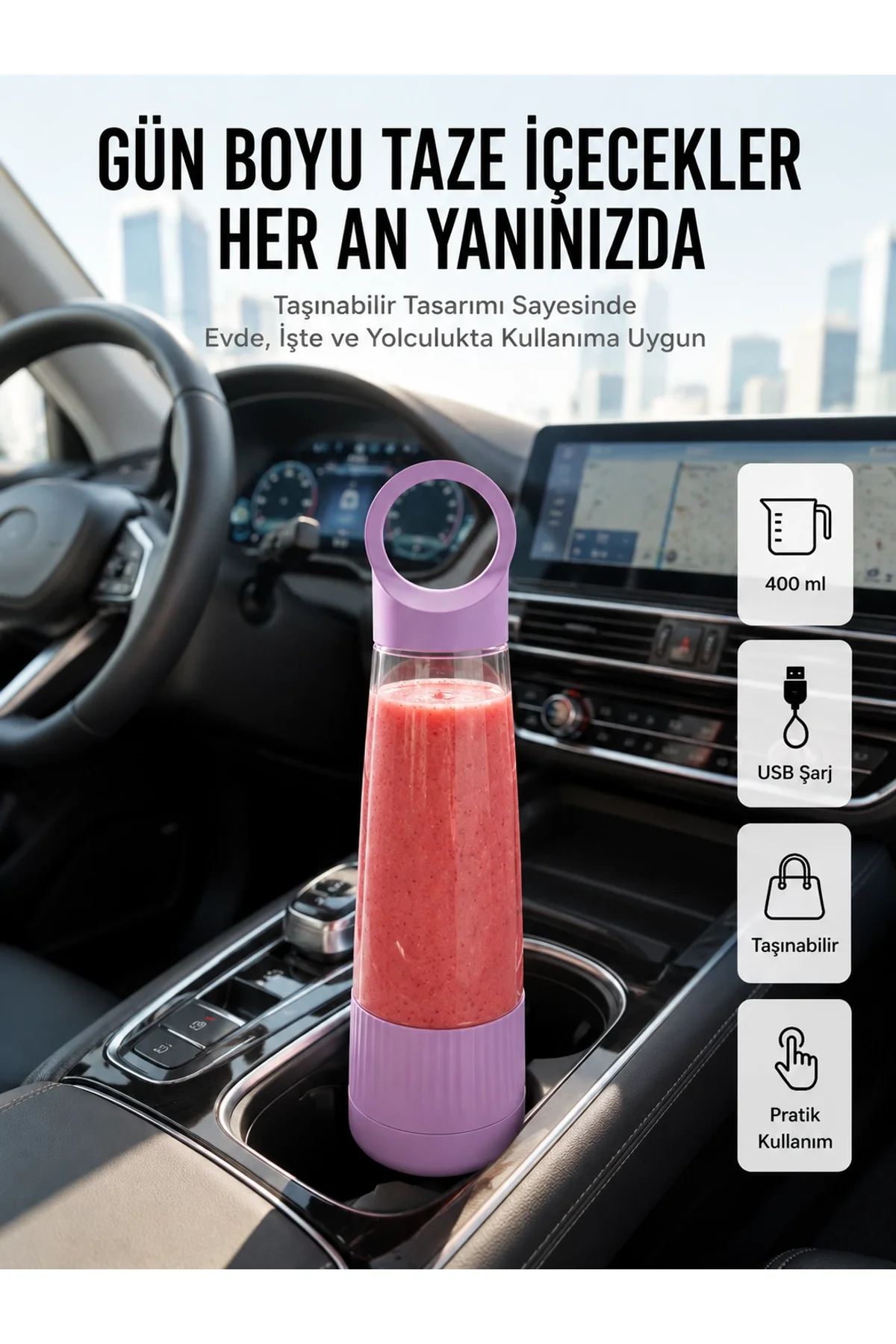 Sağlıklı Yaşam İçin 400 Ml Taşınabilir Blender