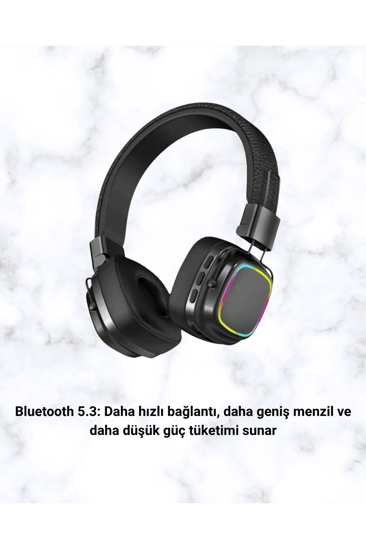Renkli Işık Efektli Bluetooth 5.3 Müzik Kulaklığı Yeni Nesil - Just Cheap Store Görsel 3