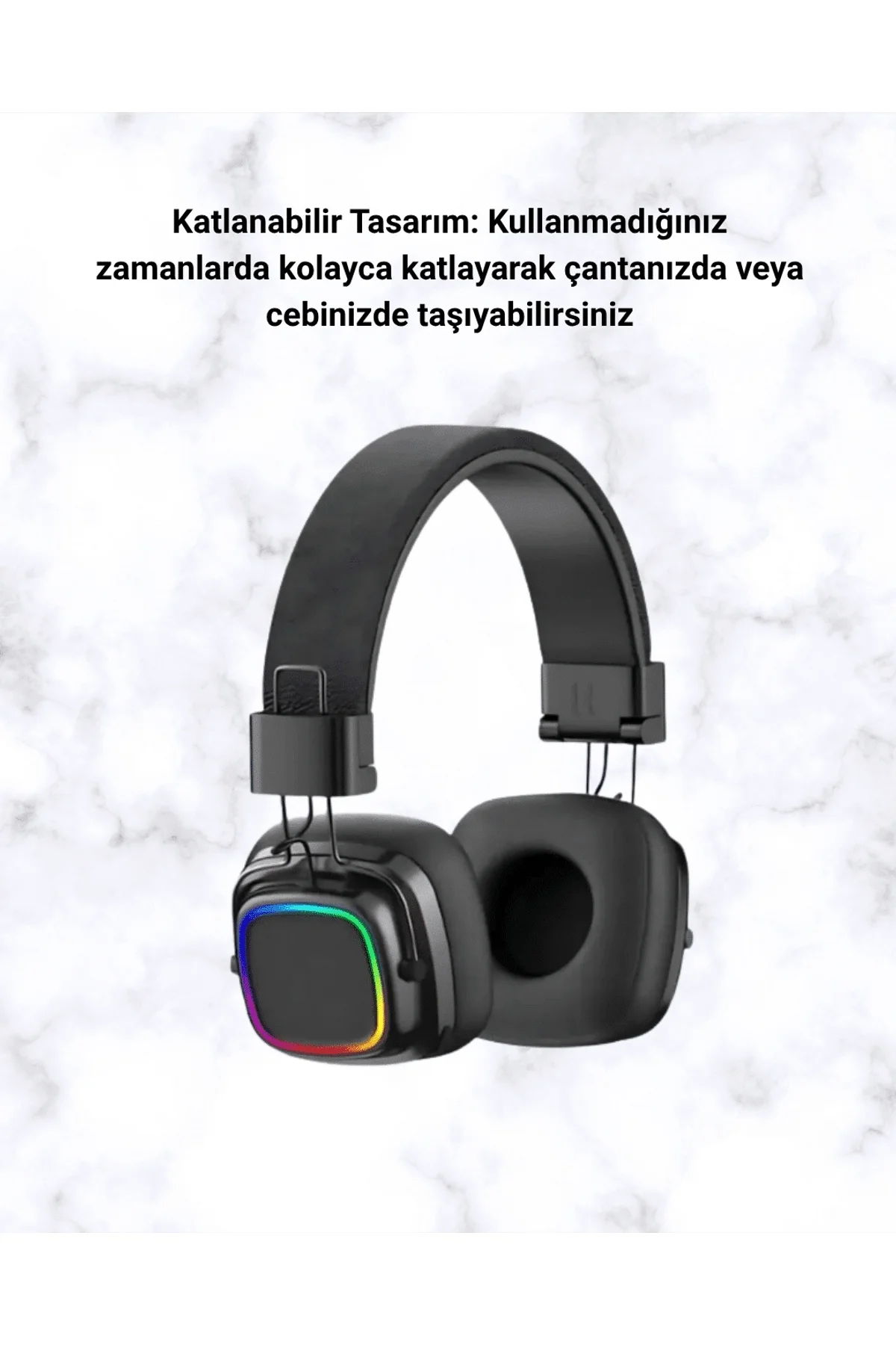 Renkli Işık Efektli Bluetooth 5.3 Müzik Kulaklığı Yeni Nesil - Just Cheap Store Görsel 2
