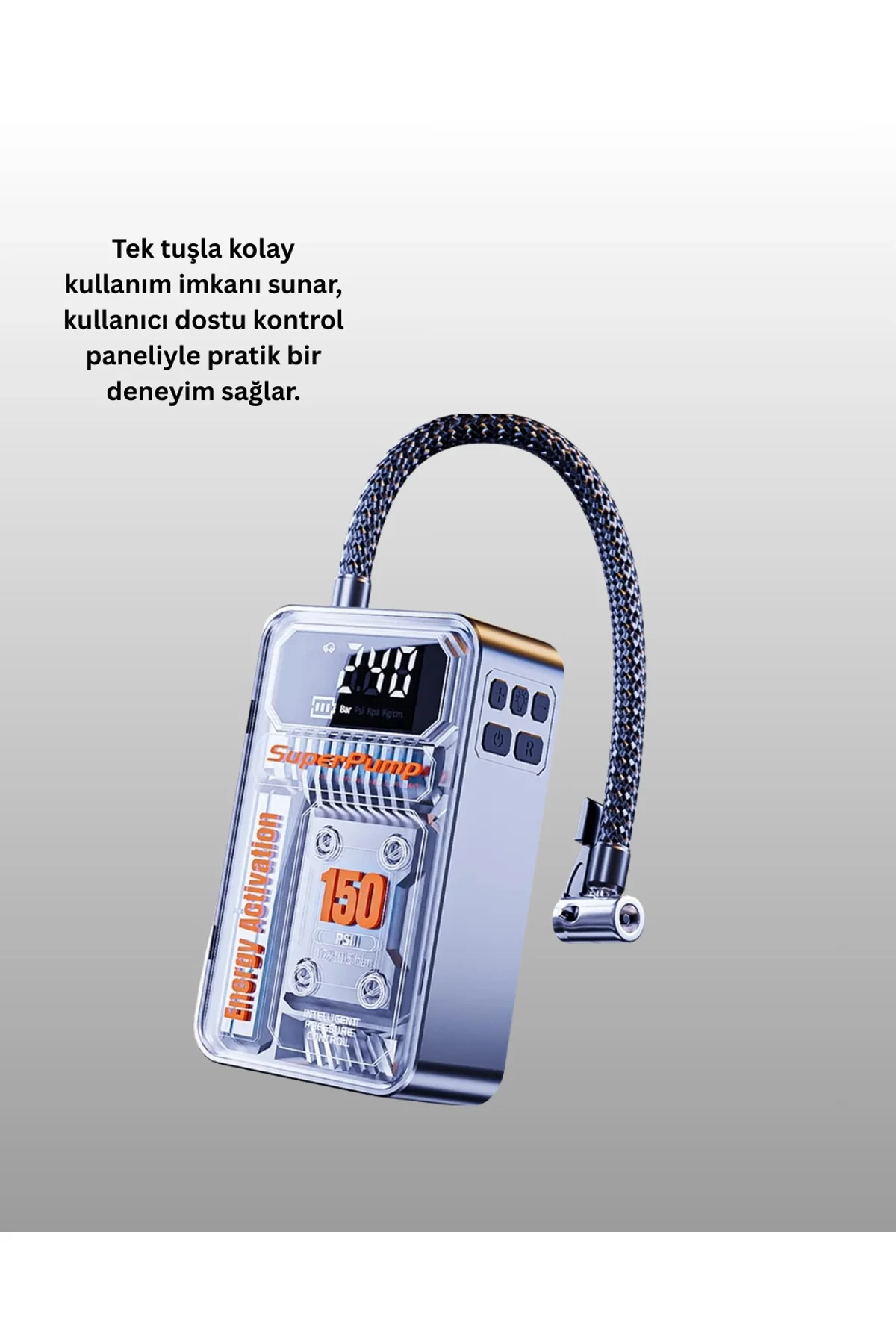150 Psı Kablosuz Dijital Ekranlı Taşınabilir Araç Lastik Pompası - Just Cheap Store Görsel 4