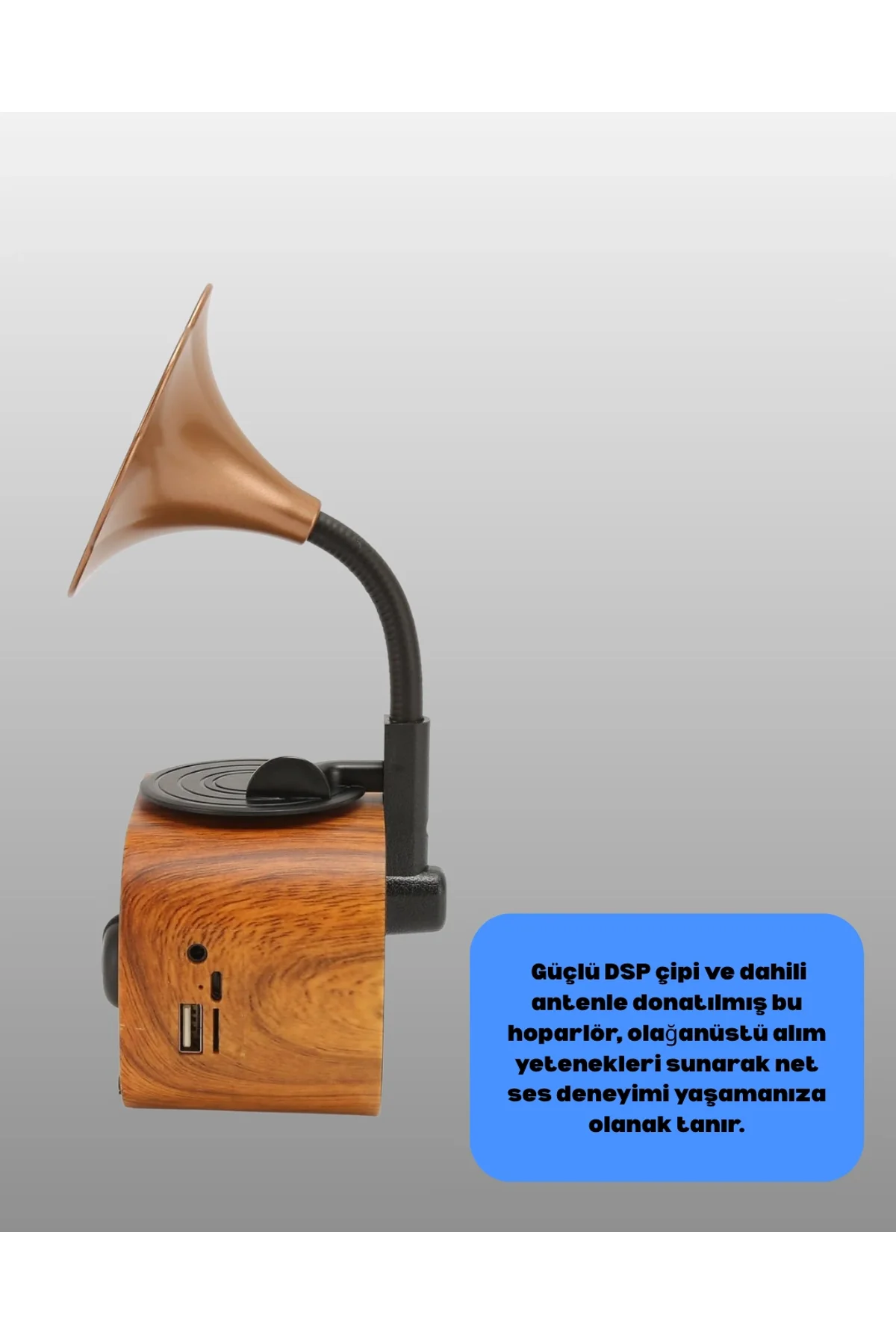 Kablosuz Retro Radyo Hoparlör 5w Güçlü Ses Usb Hafıza Kart Destekli Yeni Nesil - Just Cheap Store Görsel 4