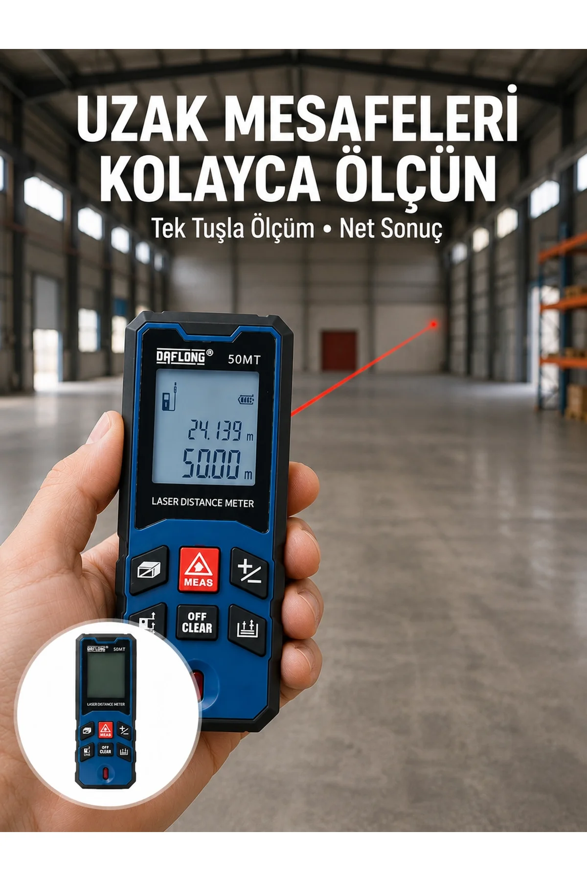 Profesyonel Lazer Metre Hassas Ölçüm Ve Dijital Ekran Yeni Nesil