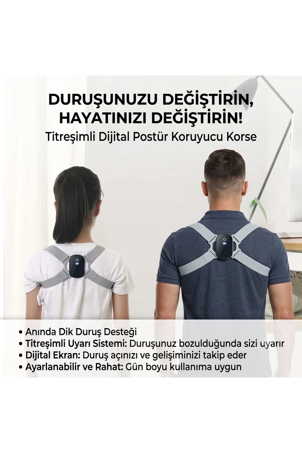 Dijital Ekran Titreşimli Dik Durma Korsesi - Just Cheap Store Görsel 2
