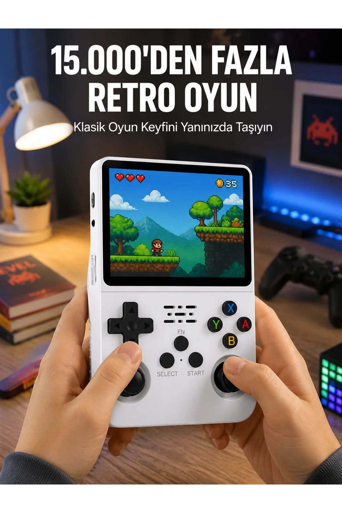 Taşınabilir Retro Oyun Konsolu Geniş Ekran Ve Çoklu Emülatör Desteği Yeni Nesil