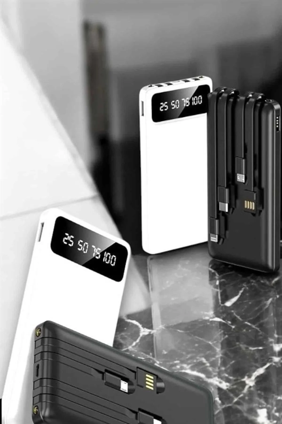 20.000 Mah Led Işıklı Lcd Ekran Usb Girişli Type-c Lightning Powerbank Yeni Nesil - Just Cheap Store Görsel 3