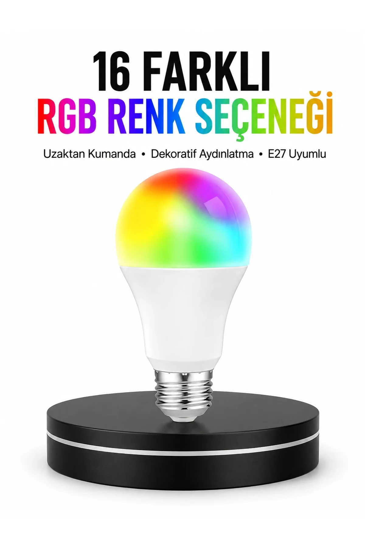 Renk Değiştiren Rgb Led Ampul 16 Renk Uzaktan Kumandalı 2025 Model