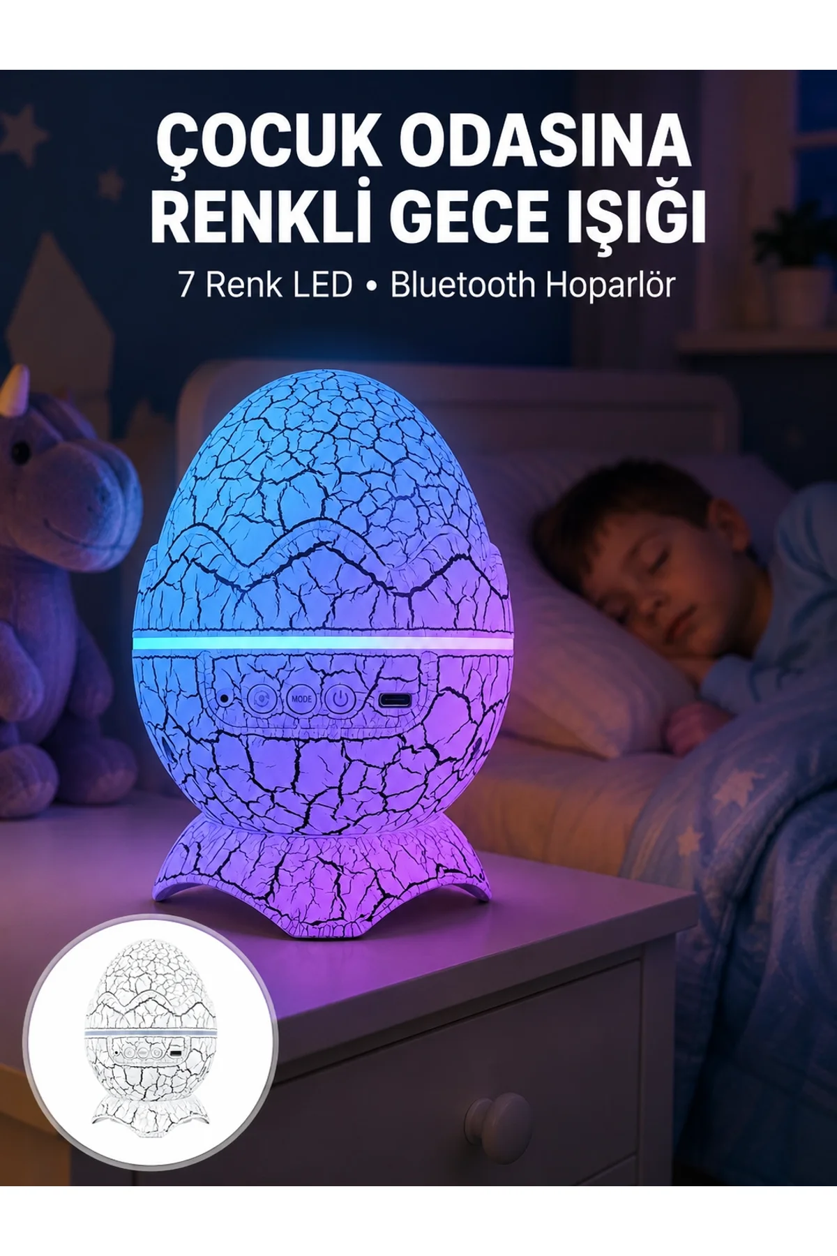 Dinazor Yumurta Gece Lambası Yeni Nesil