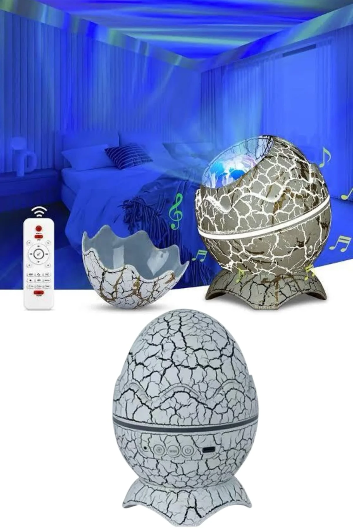 Gece Lambası Yumurta Işık Speaker Yeni Nesil Dinozor Yumurtası Görünümlü - Just Cheap Store Görsel 2