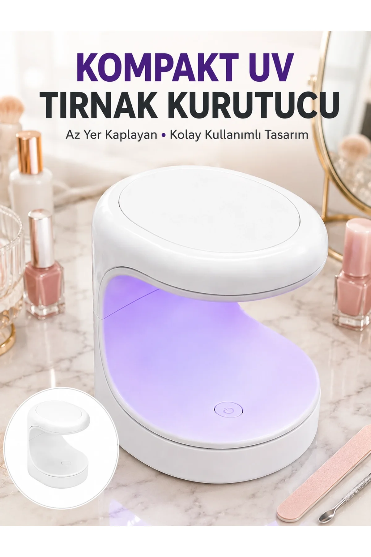 Seyehat Tipi Mini Oje Kurutucu Ultraviole Mor Işık Protez Tırnak Kurutucu Yeni Nesil