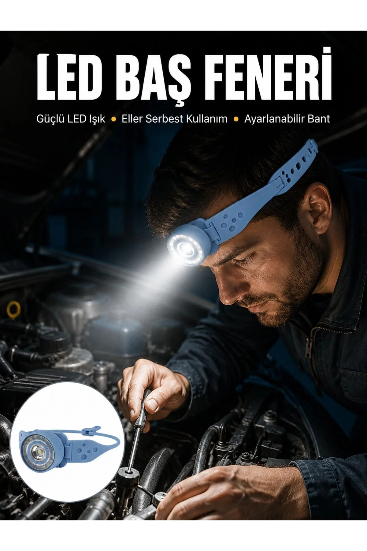 Suya Dayanıklı Led Kafa Lambası Outdoor Kullanım Yeni Nesil