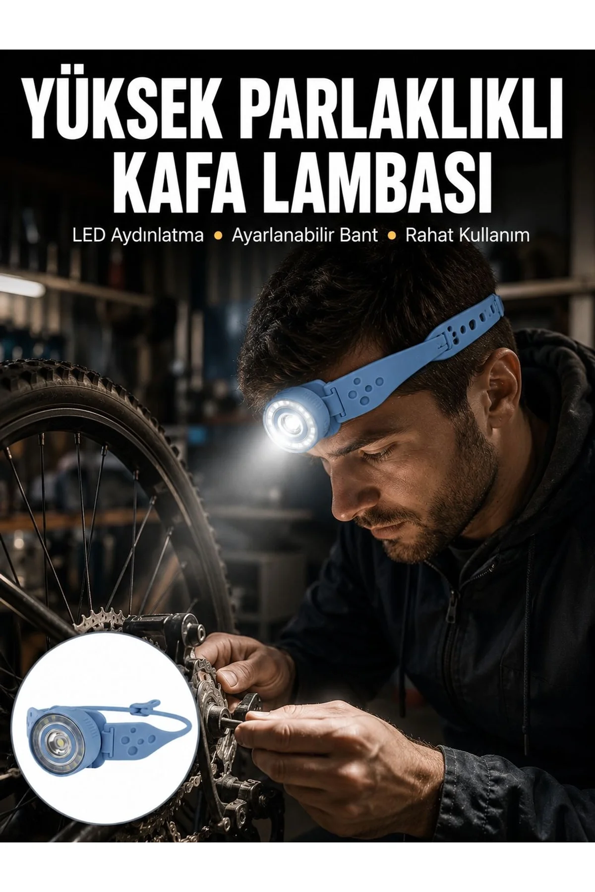 Hafif Ve Taşınabilir Kamp Kafa Lambası Ayarlanabilir Işık Yeni Nesil