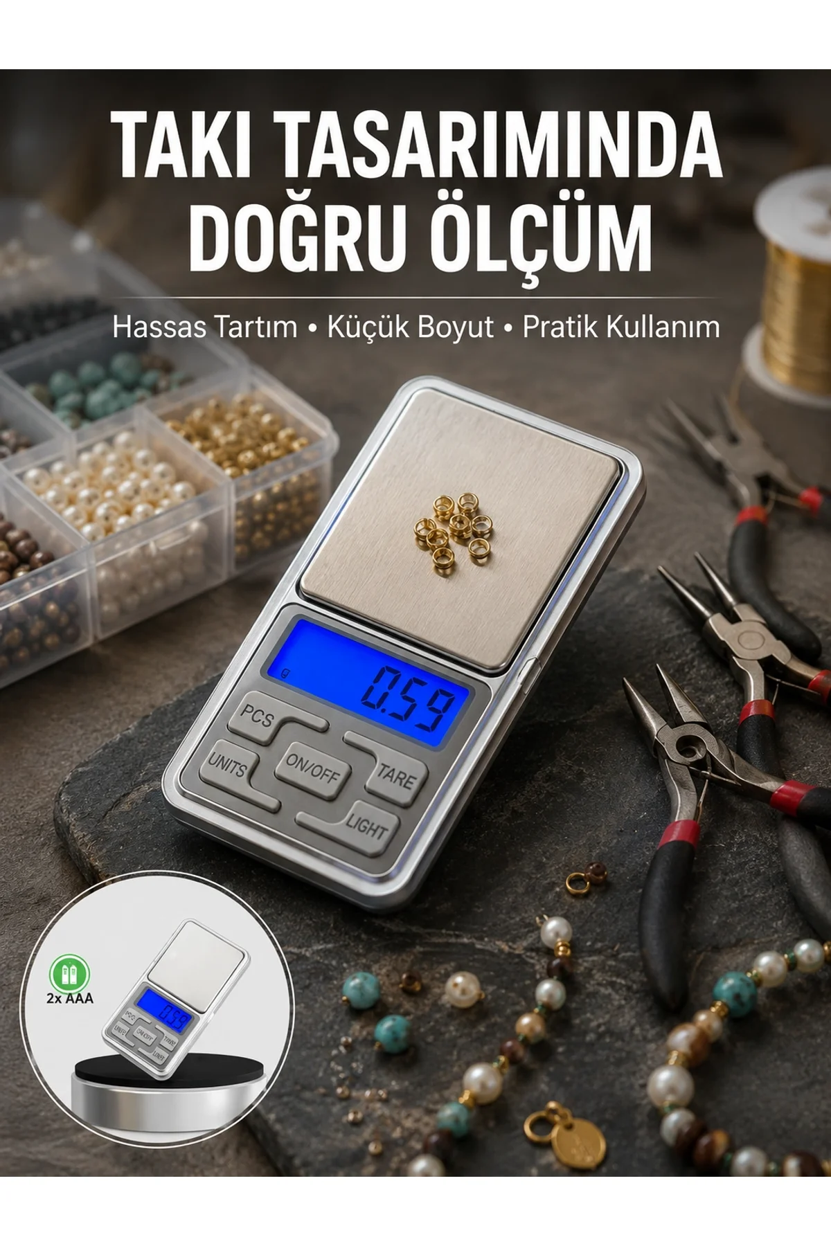 Mavi Işıklı Lcd Ekranlı Hassas Tartı Terazisi Yeni Nesil