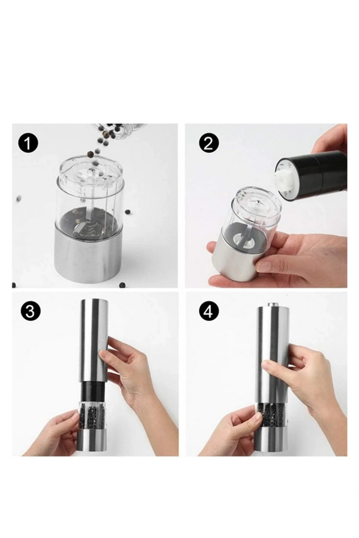 Elektrikli Baharat Öğütme Cihazı Ergonomik Şeffaf Gövde Yeni Nesil - Just Cheap Store Görsel 5
