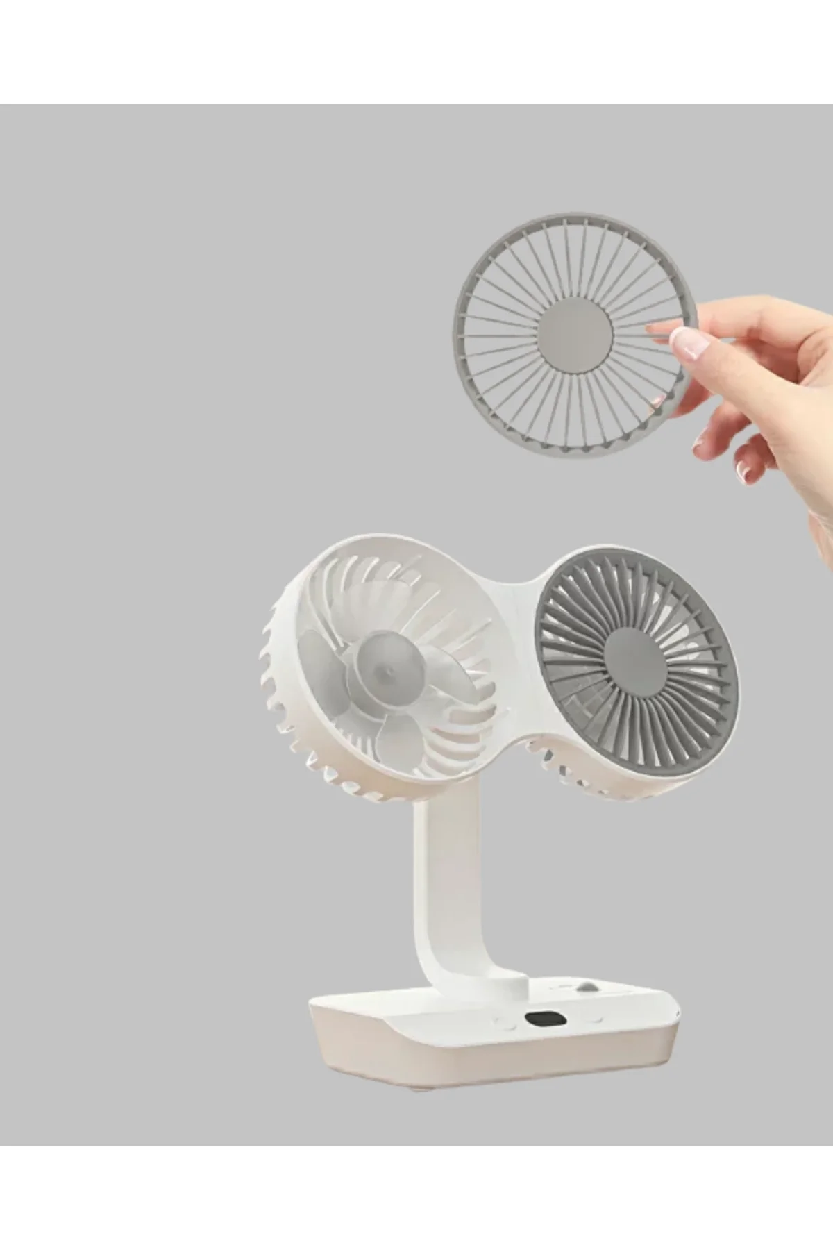 Kablosuz Usb Şarjlı 720° Döner Masaüstü Fan – Çift Taraflı Serinlik Ve Gece Lambası - Just Cheap Store Görsel 2