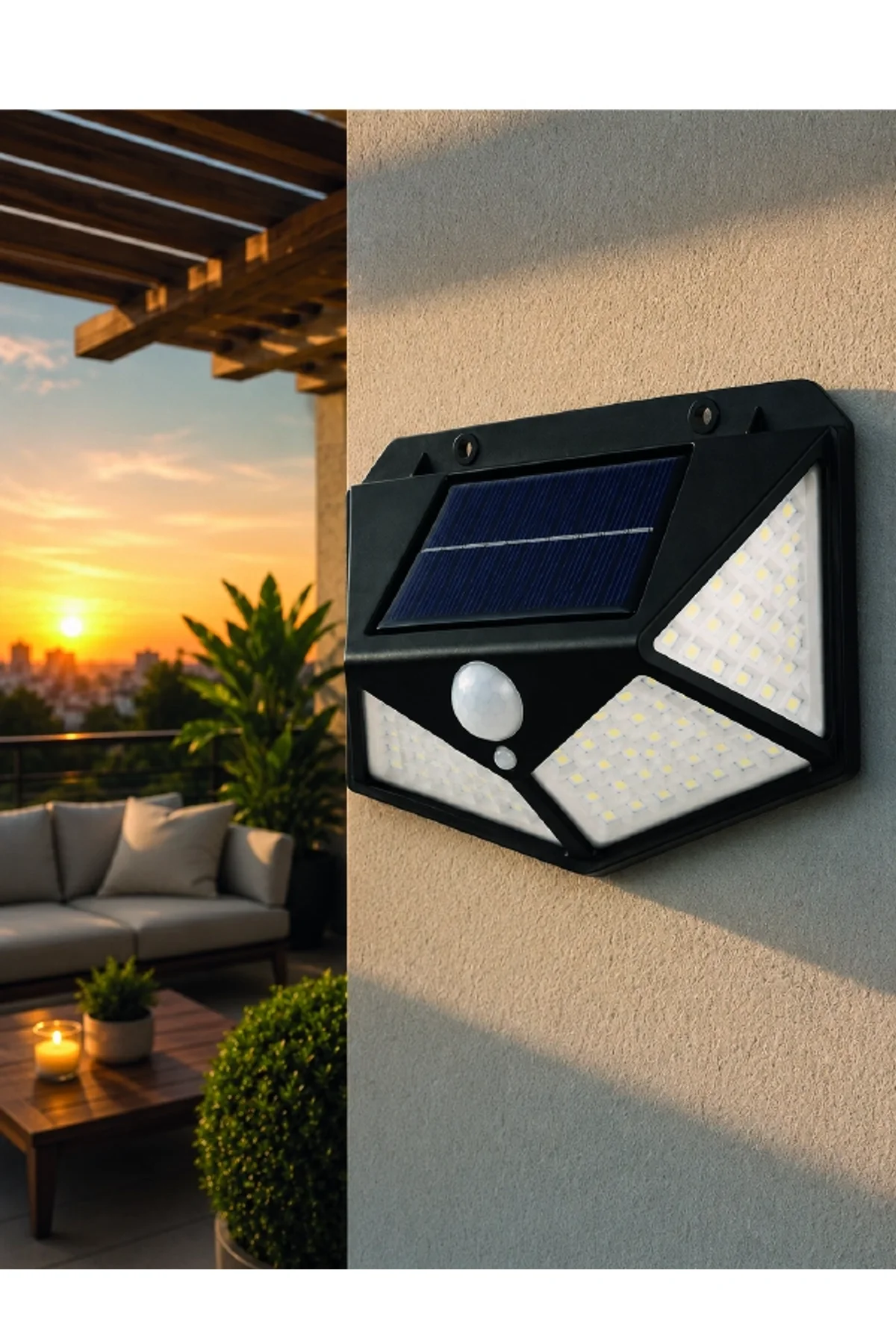 Sensörlü Solar Bahçe Lambası Geniş Açılı Led Aydınlatmalı Balkon Garaj Ve Bahçe Işığı - Just Cheap Store Görsel 2