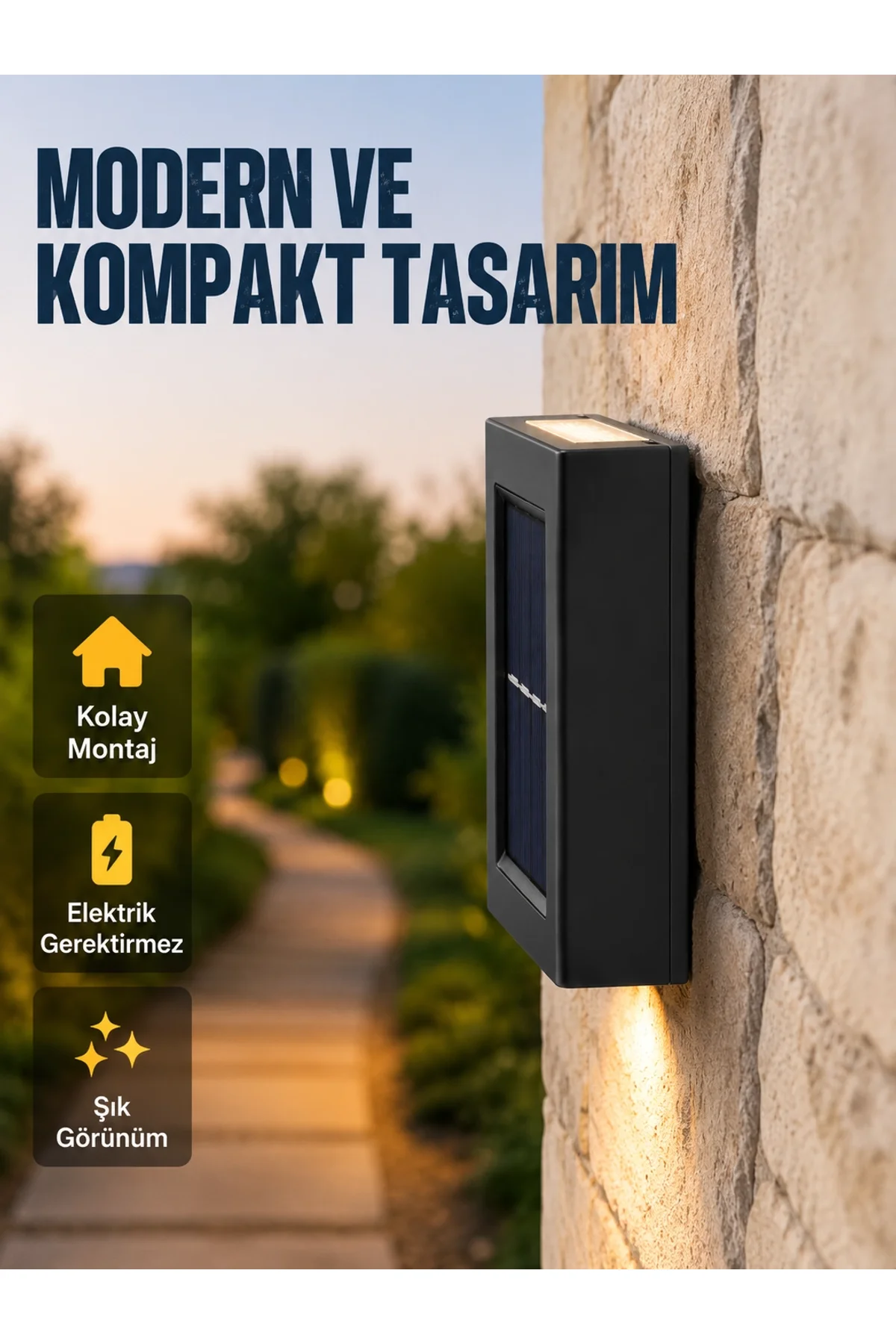 Suya Dayanıklı Güneş Enerjili Bahçe Lambası Yeni Nesil