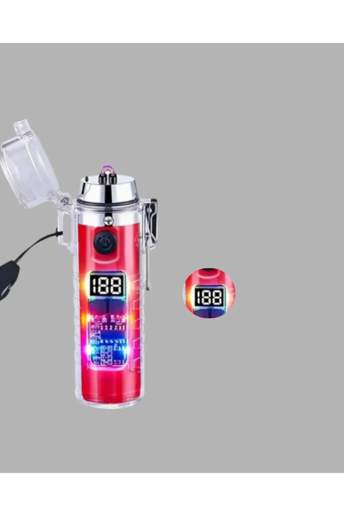 Güç Göstergeli Şarjlı Fenerli Usb Elektrikli Çakmak - Just Cheap Store Görsel 5