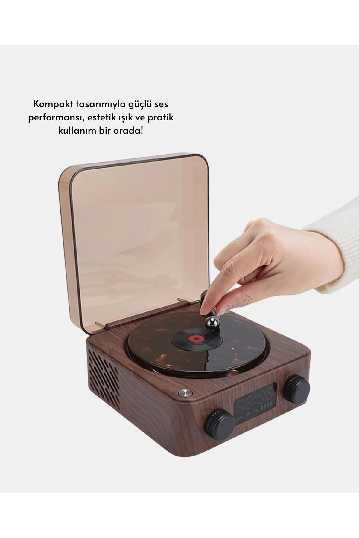 Saatli Gece Işıklı Hoparlör – Modern Ve Vintage Tasarım Yeni Nesil - Just Cheap Store Görsel 4
