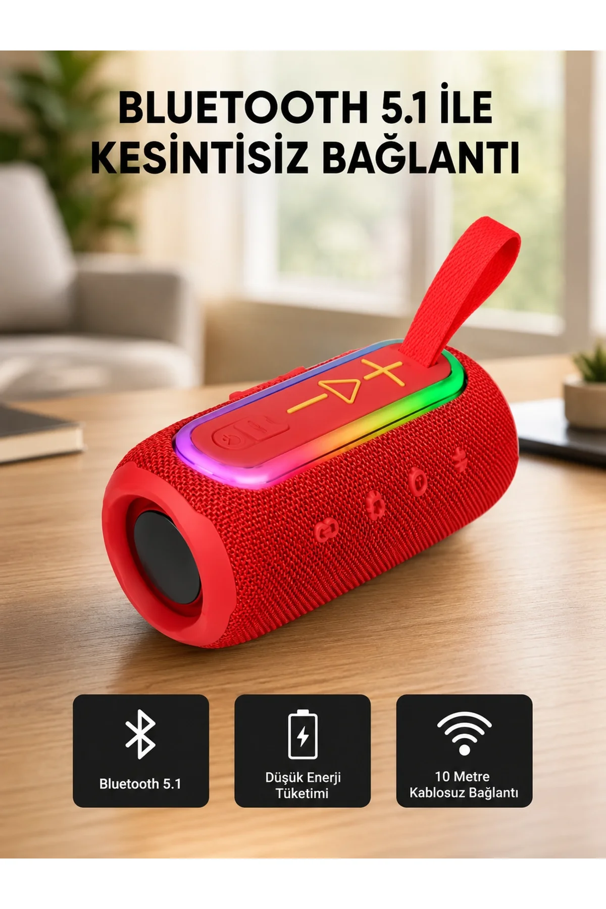 Yeni Nesil Bluetooth 5.1 Hoparlör – Güçlü Ses, Hızlı Bağlantı, Uzun Pil Ömrü