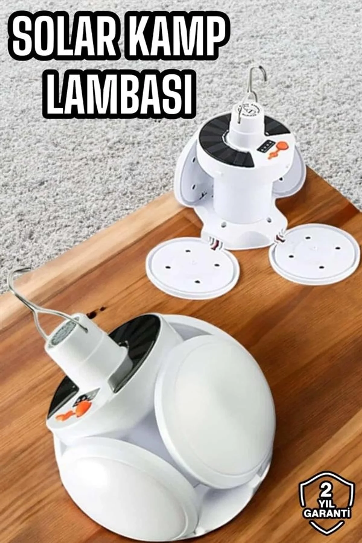 Kamp Lambası Işıldak Beyaz Işık Güneş Enerjili Solar Aydınlatma 5 Kanatlı Katlanabilir Yeni Nesil - Just Cheap Store Görsel 2