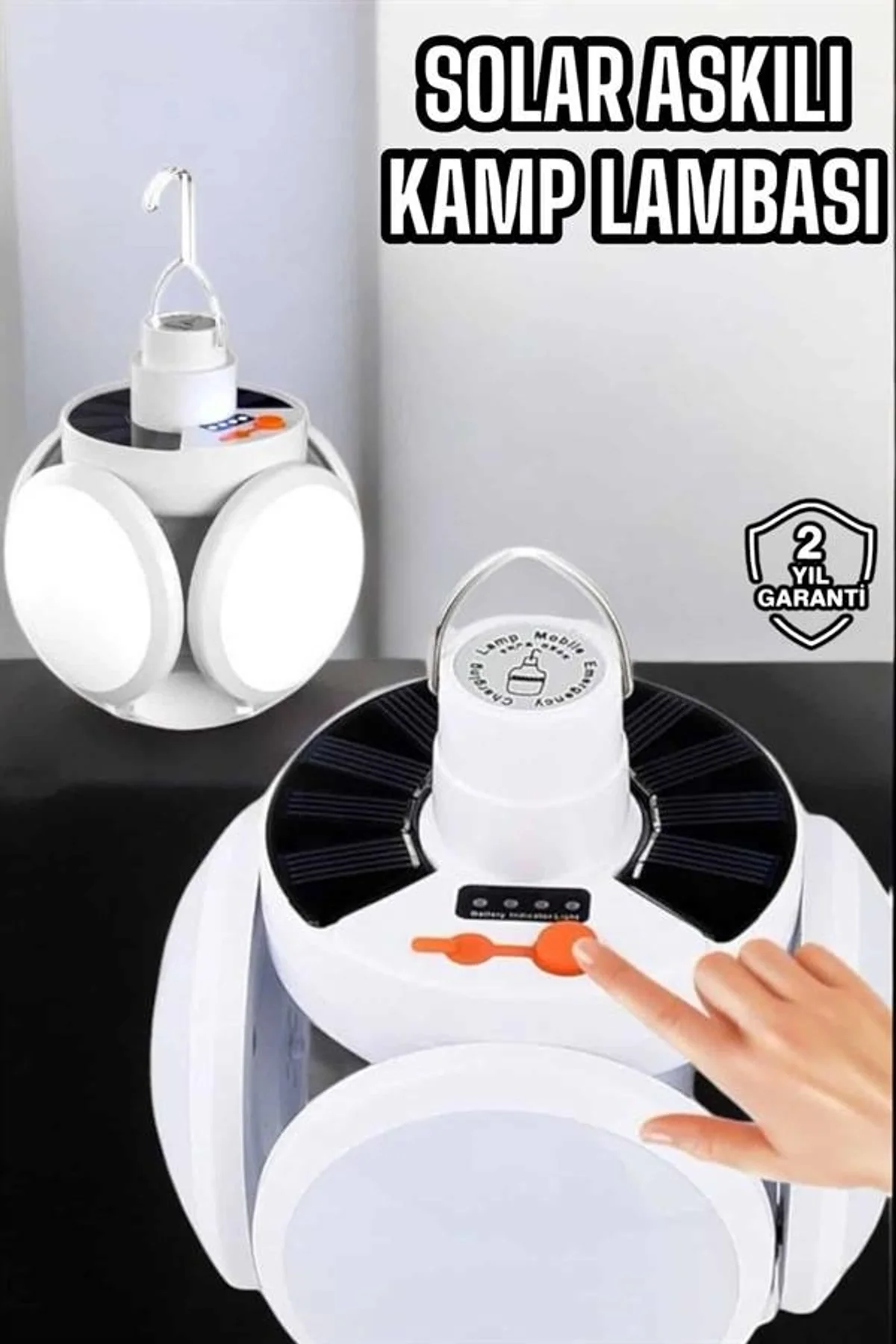 Katlanabilir Taşınabilir Kamp Lambası Işıldak Beyaz Işık Güneş Enerjili Solar Aydınlatma Yeni Nesil - Just Cheap Store Görsel 2